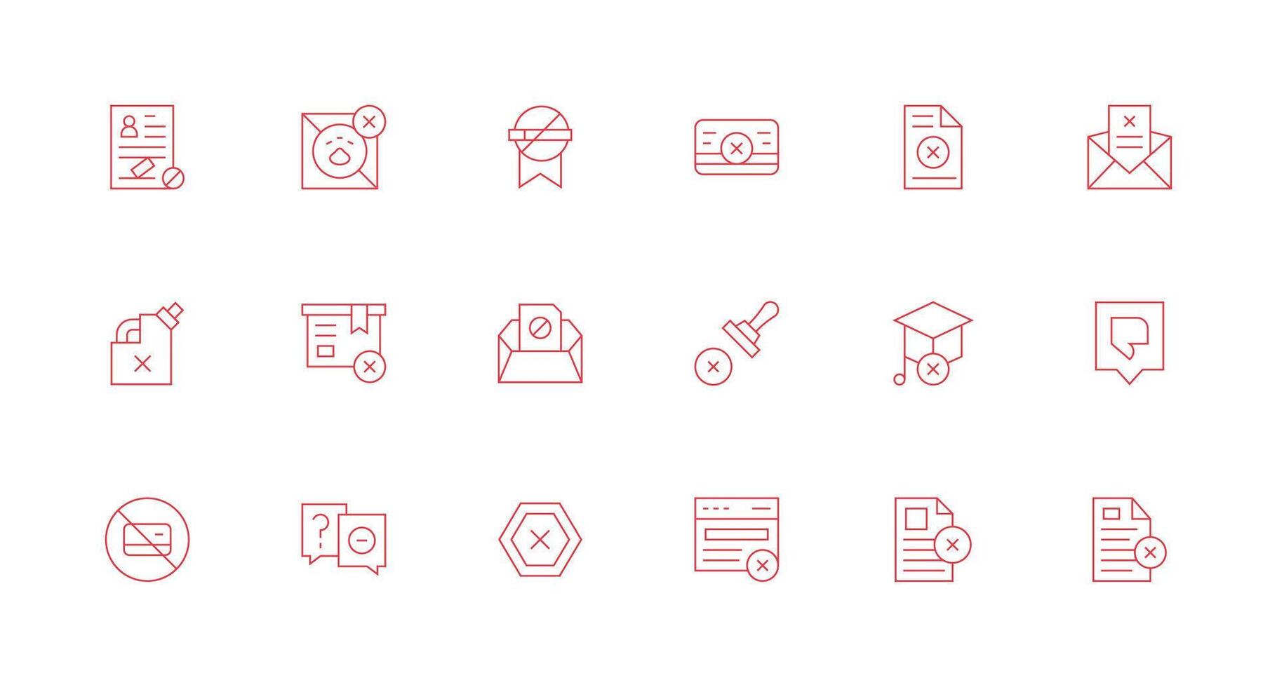 Not Accepted featuring 18 Icons in Minimal Line Design Simple Icon Pack vector