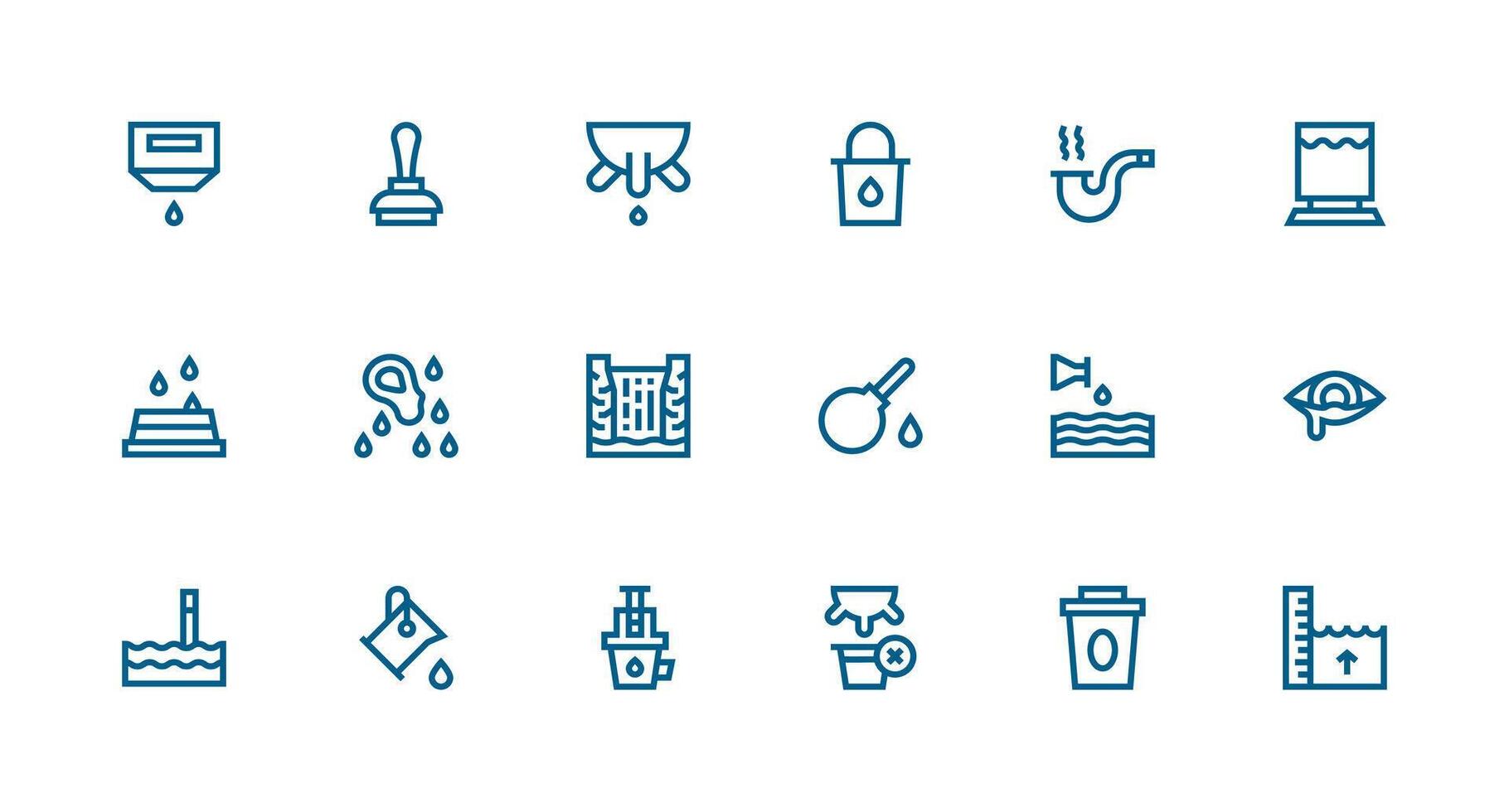 Strong Stroke Line Style Overflow Icons with 18 Vectors Compact Icon Pack