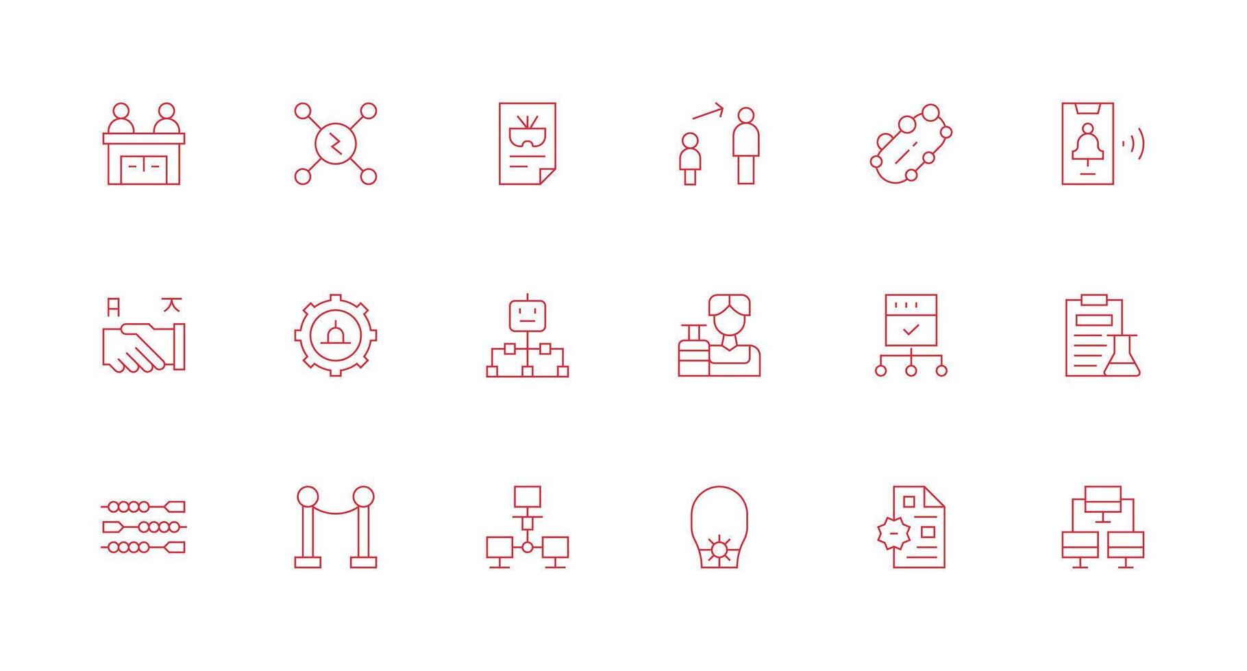 Protocol Design Icons featuring 18 in Minimal Line Style Outline Icon Pack vector