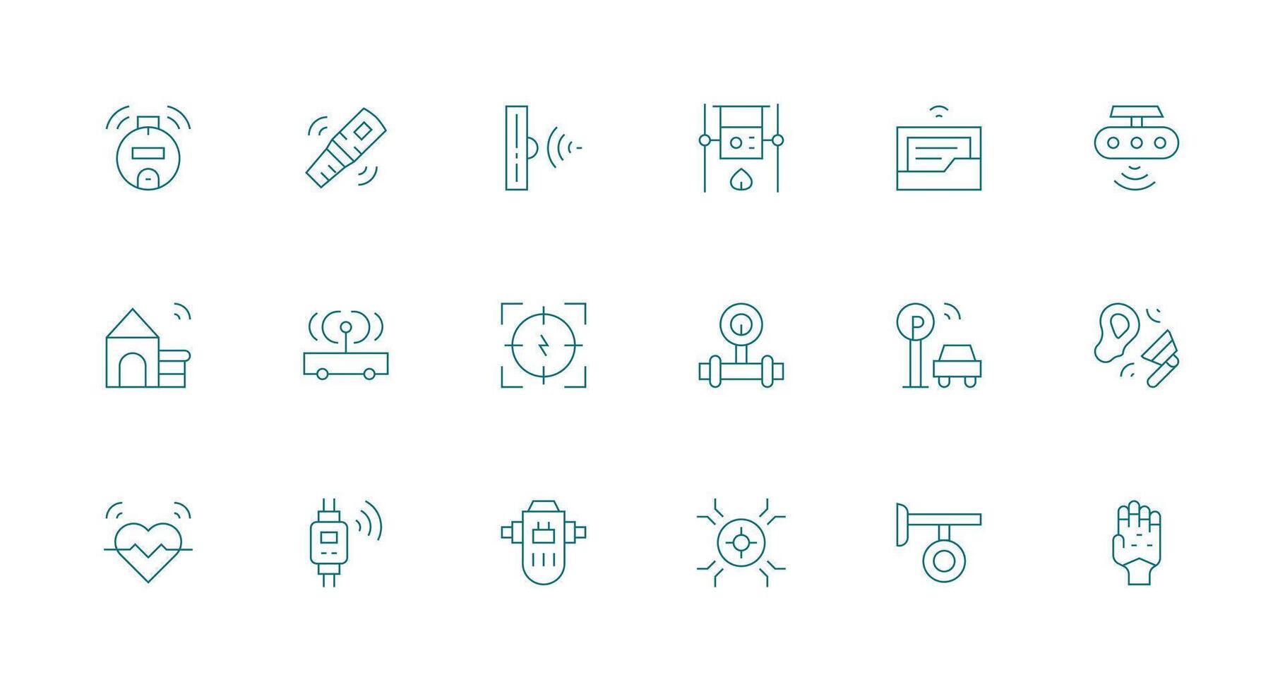 18 Icons for Sensor in Minimal Line Format Layout Icon Collection vector