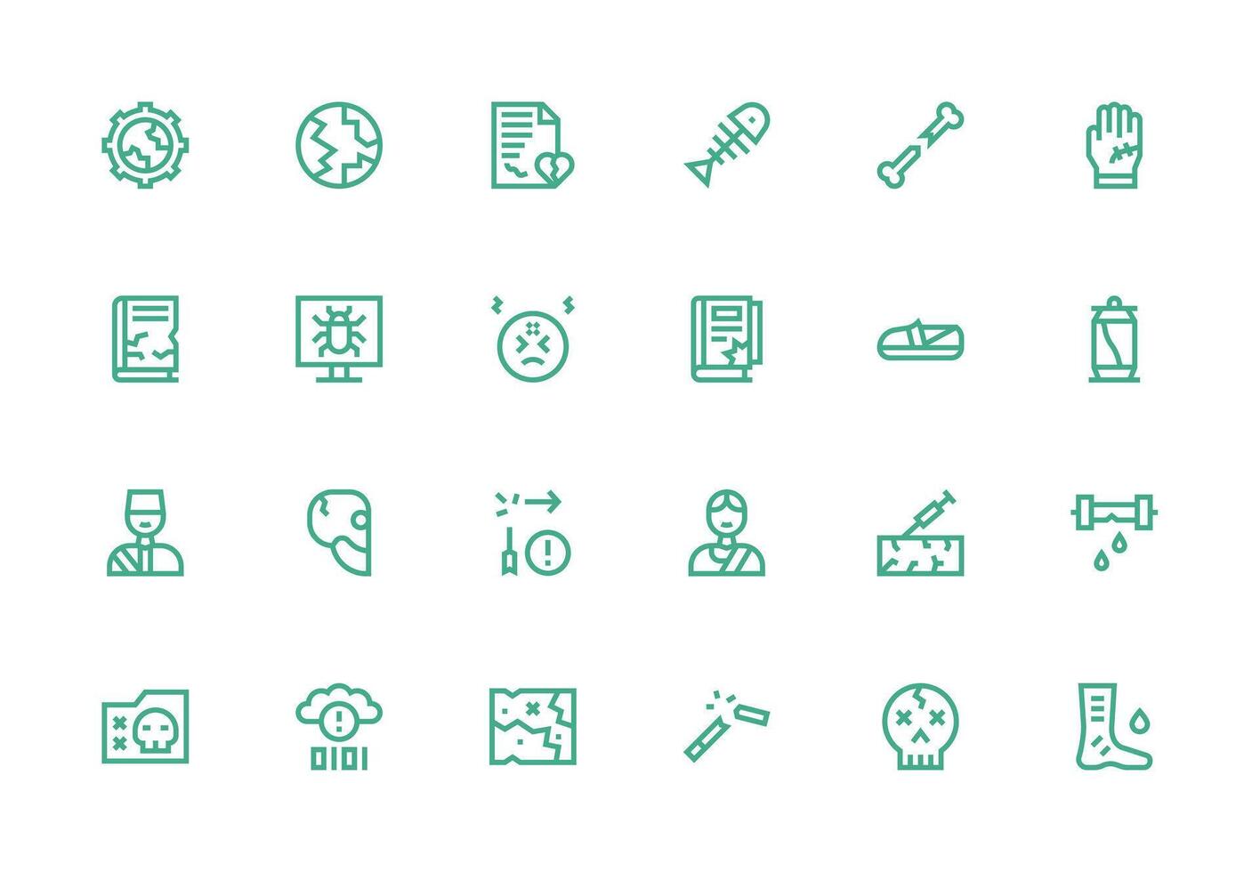 24 Icons for Broken in Thick Line Line Format App Icon Pack vector
