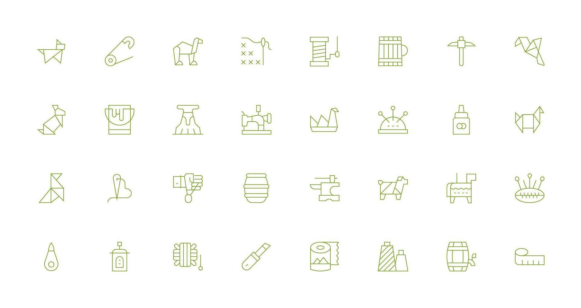 32 Icons for Craft in Thin Line Format Balanced Icon Set for Functional Design vector