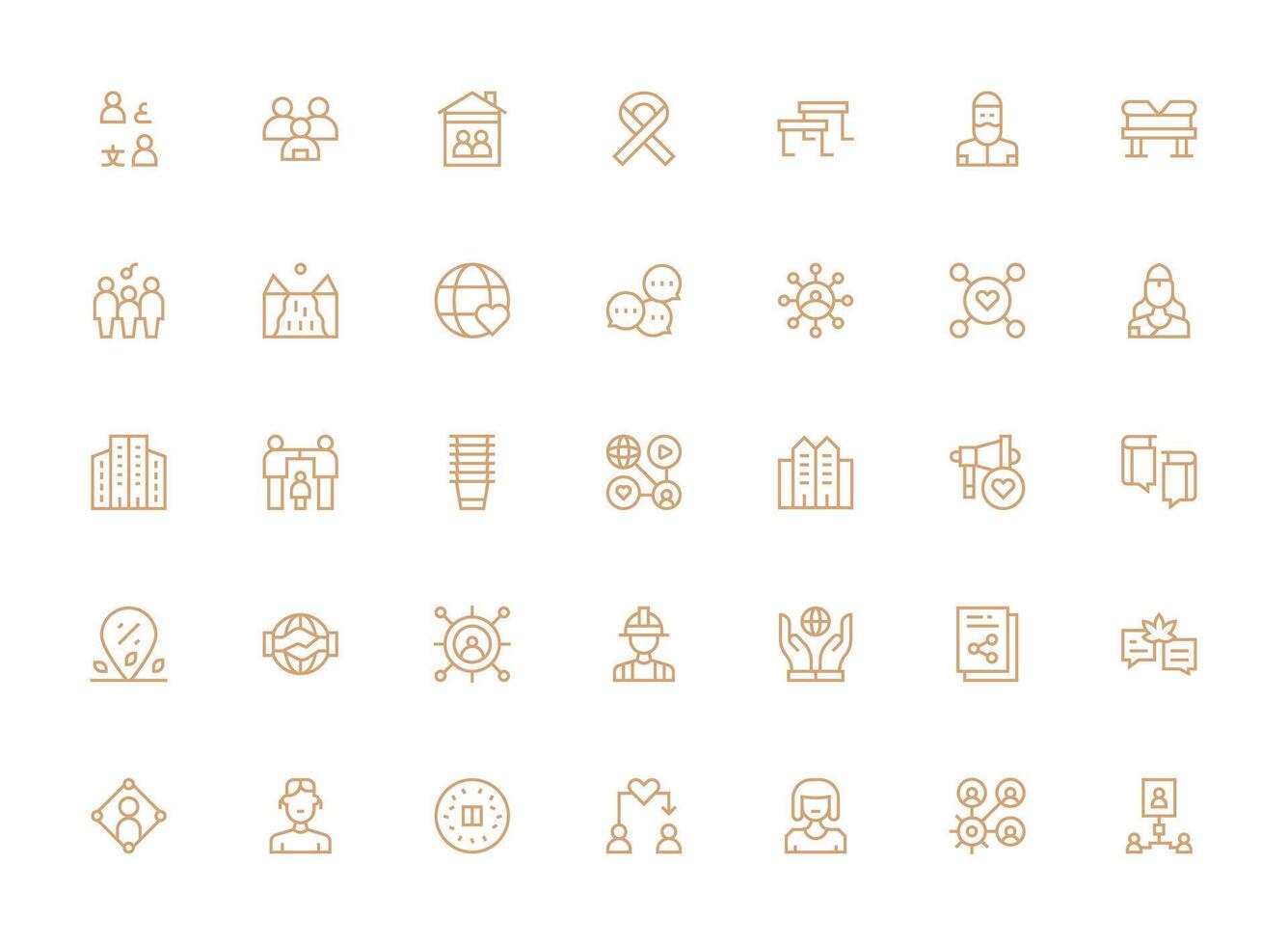 Community Design Icons featuring 35 in Regular Clean Line Style Essential Icons for Rapid UI Building vector