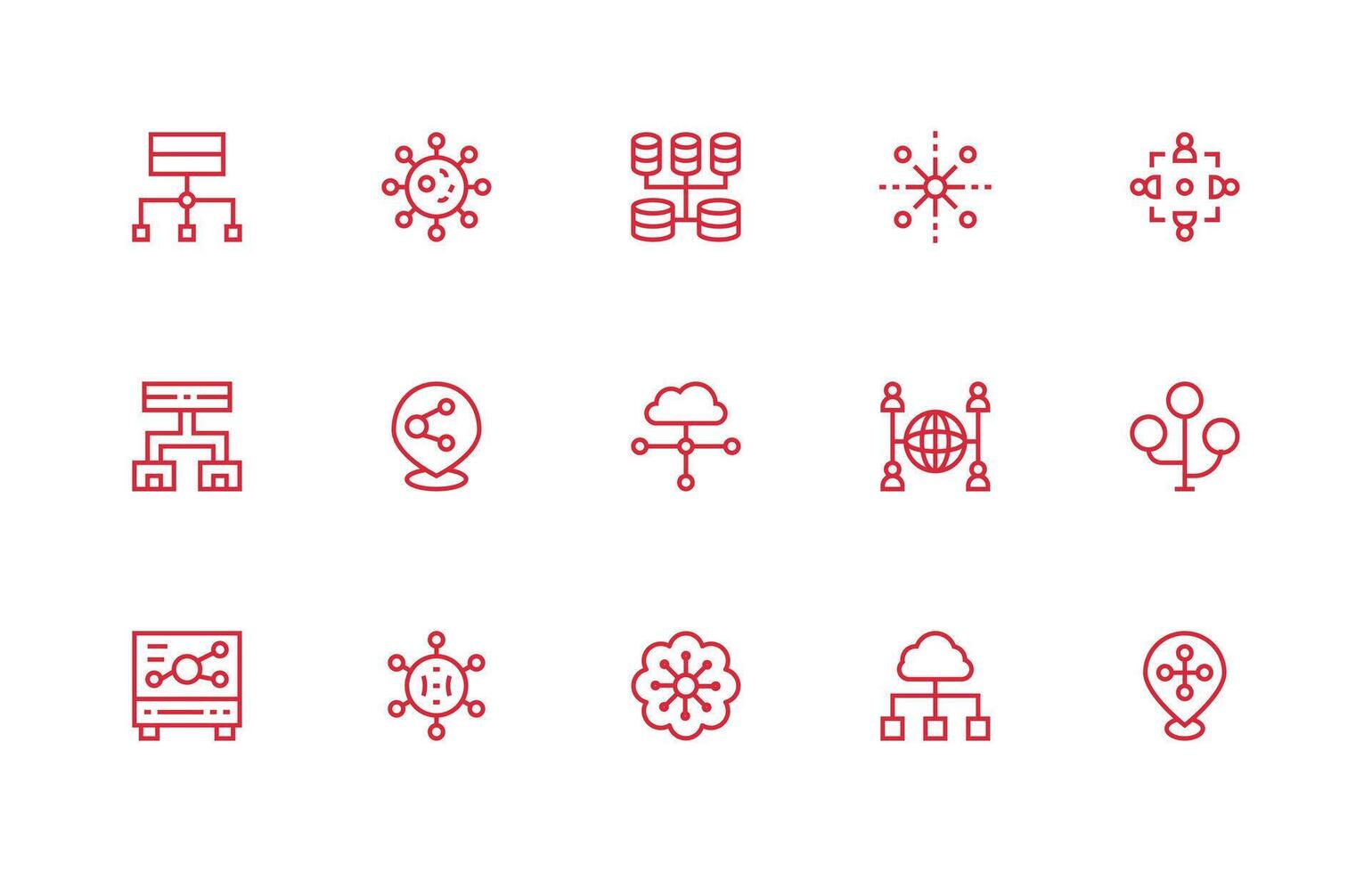 15 Icons for Distributed in Regular Line Format Core Icon Collection for Daily Tasks vector