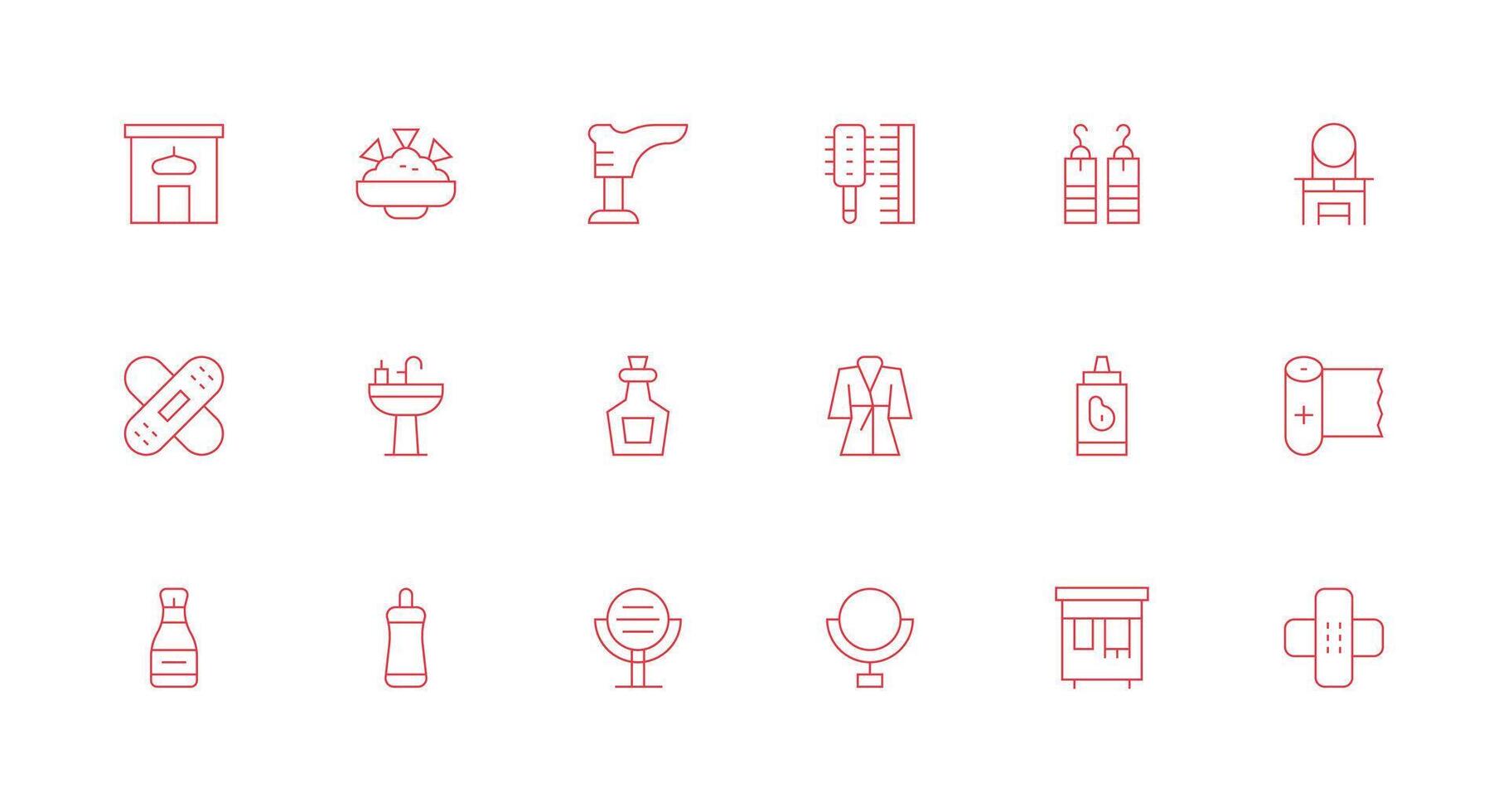 Minimal Line Style Dressing Icons with 18 Vectors Multi-Purpose Icon Set