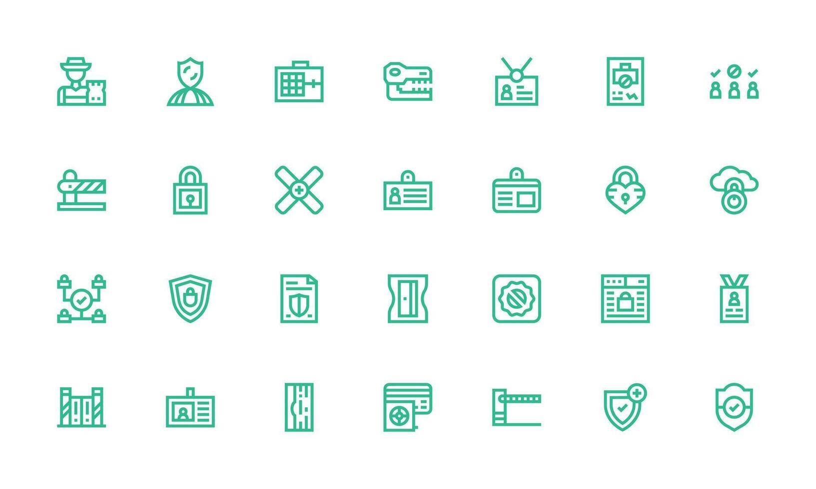 Access Control including 28 Bold Line Illustrations Simplified Icon Pack for Visual Tools vector