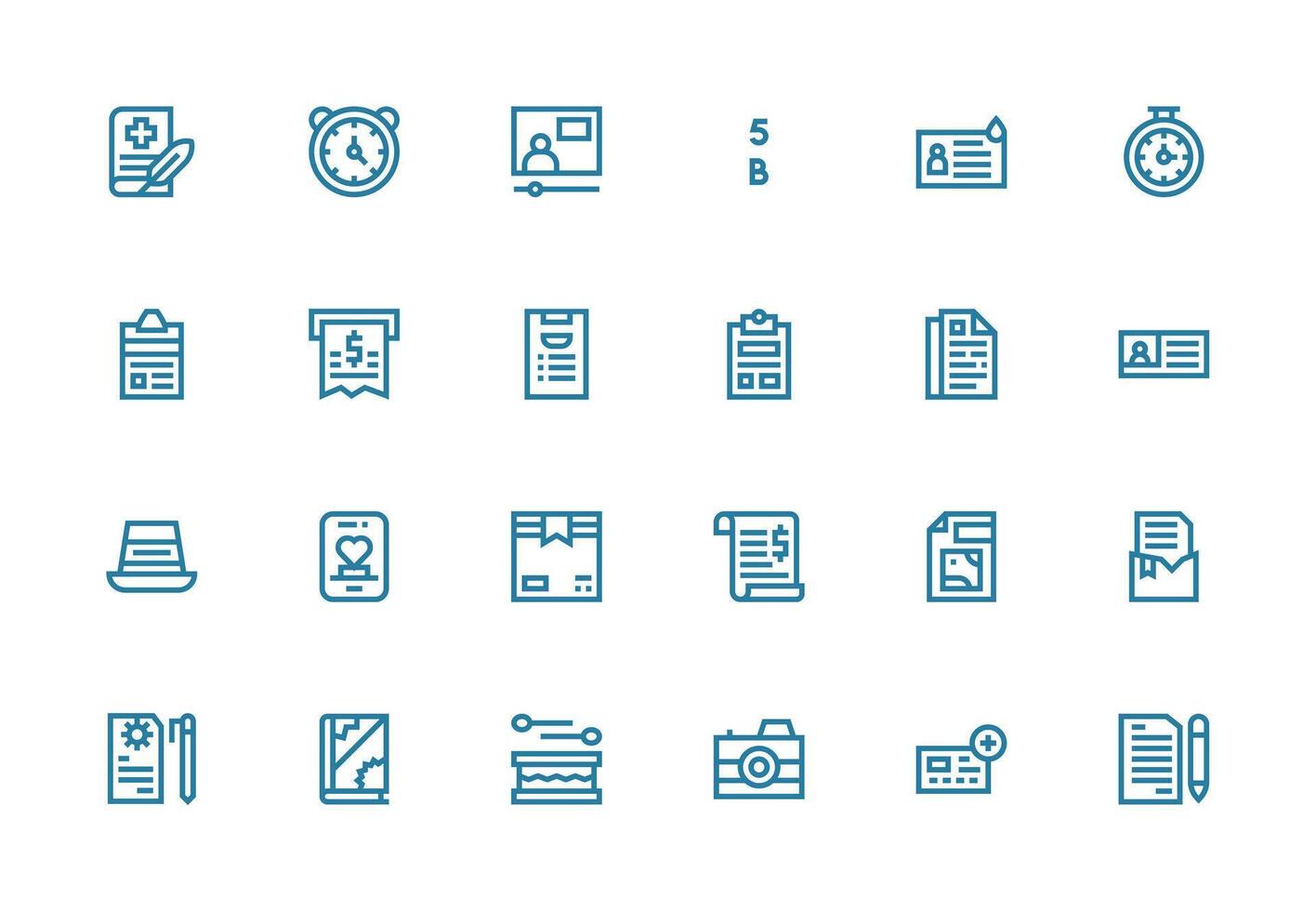 24 Thick Line Line Icons for Record Graphics UI and UX Focused Icon Collection vector