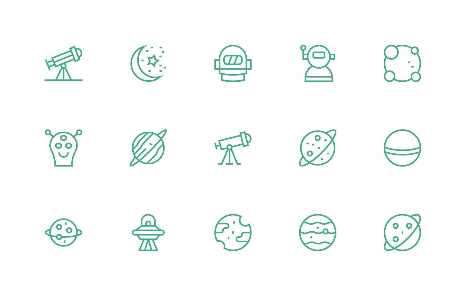 15 Regular Line Style Icons from Galaxy Collection Neatly Designed Icons for Web Platforms vector