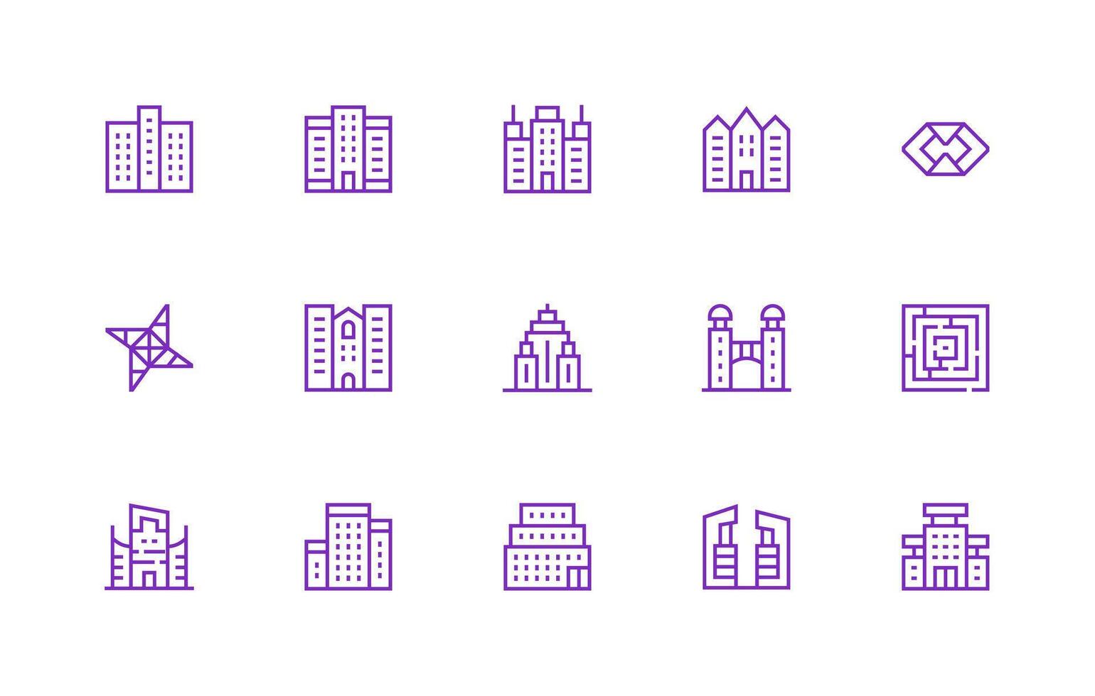 Regular Line Style Complex Icons with 15 Vectors Simple Icon Pack