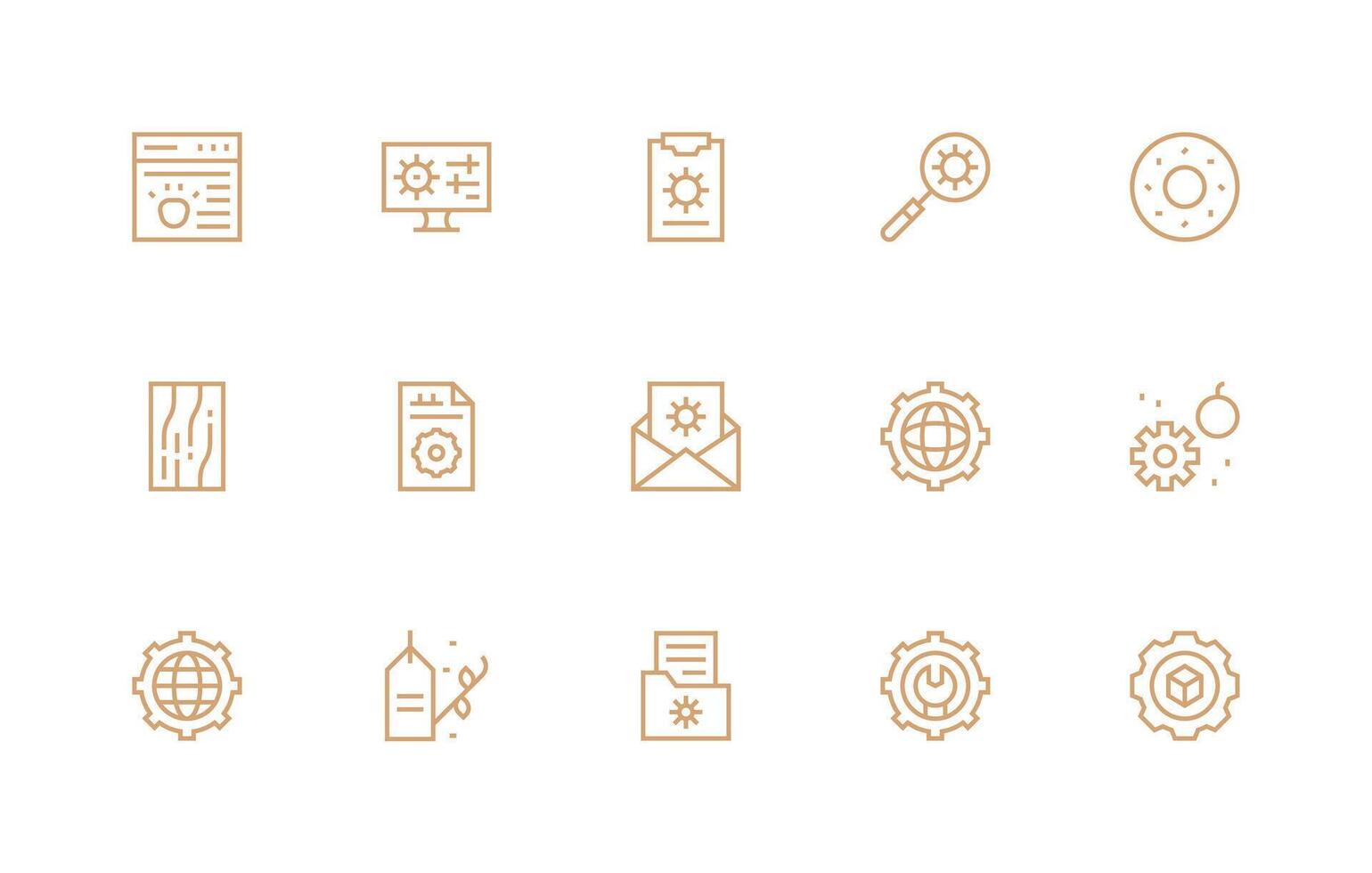 15 regular línea íconos para parámetros gráficos ui y ux enfocado icono colección vector