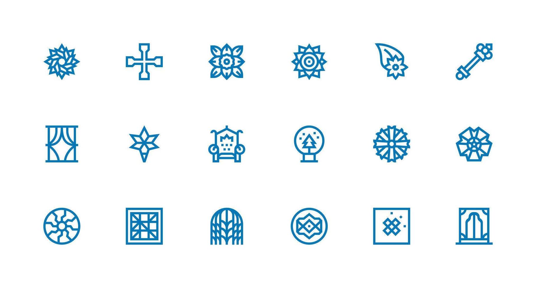 Strong Stroke Line Style Ornate Icons with 18 Vectors High-Resolution Icons for Any Platform