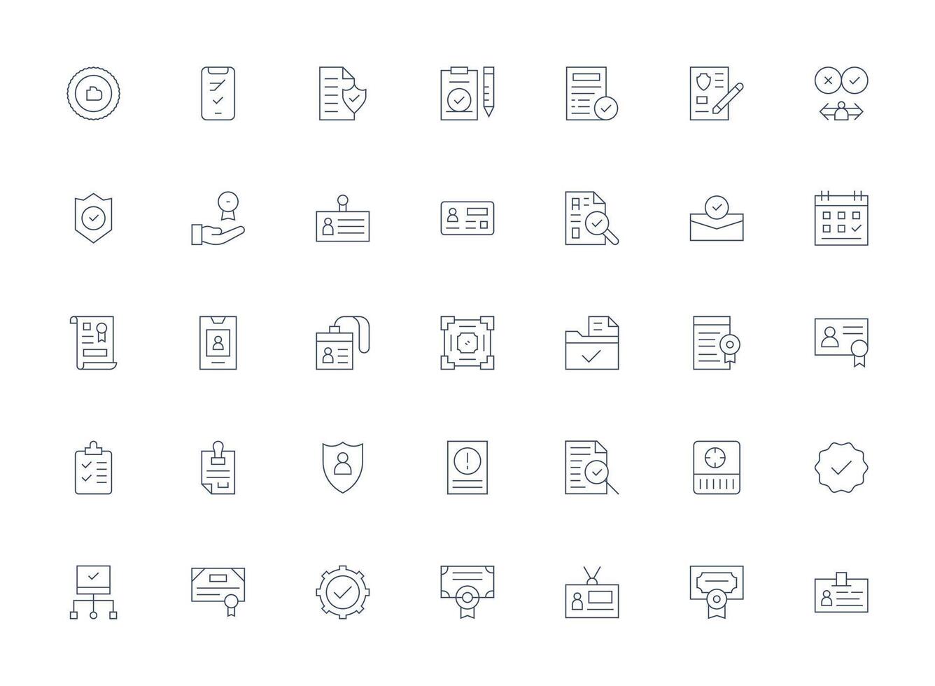 Light Line Icons from Verification Set with 35 Vectors Modern Line and Glyph Icon Series