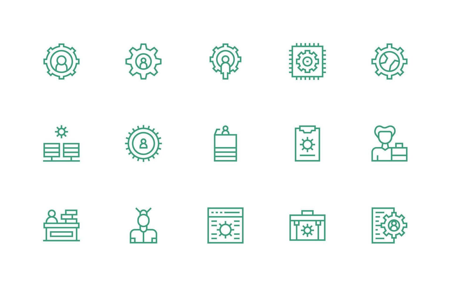 15 Admin Icons in Regular Line Aesthetic Icon Set for Web vector