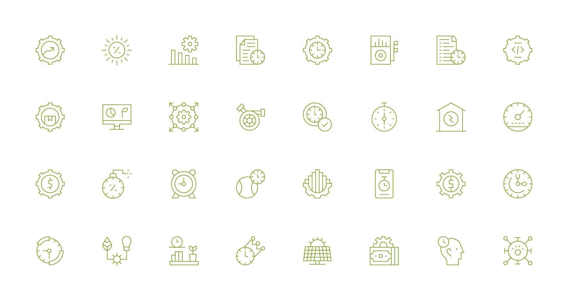 Thin Line Style Efficiency Icons with 32 Vectors Quick Access Icons for UI Development