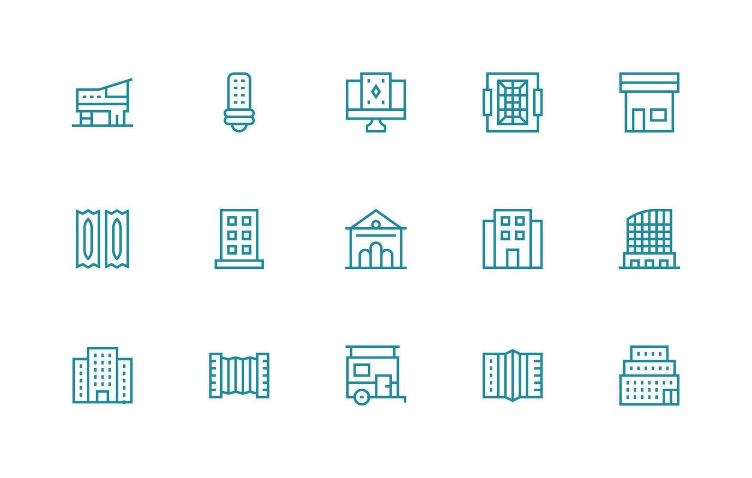 Regular Line Icons from Windows Set with 15 Vectors Standard Icon Pack