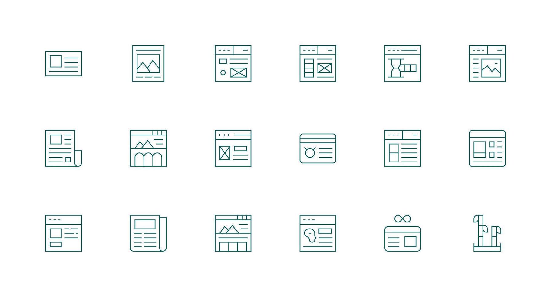 Blog featuring 18 Icons in Minimal Line Design Interface Icon Collection vector