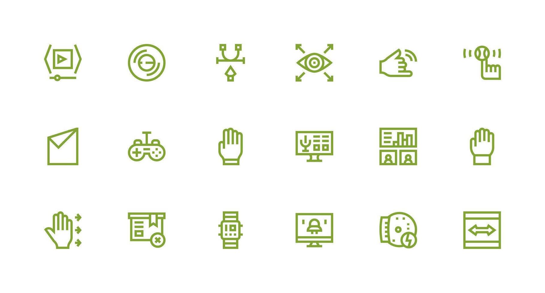 18 Strong Stroke Line Style Icons from Interface Collection Reusable Icon Set vector