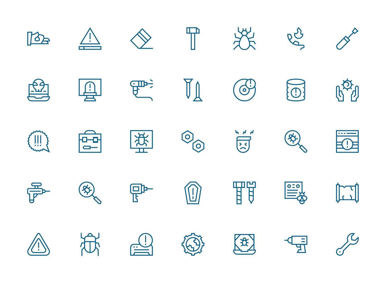 Fix Visual Pack containing 35 Regular Clean Line Icons Well-Structured Icons for Creative Use vector