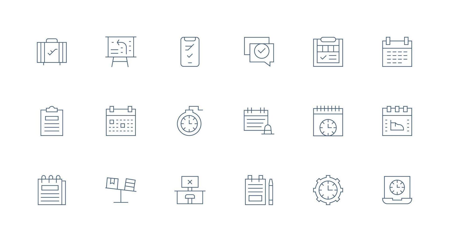 18 Icons for Task in Minimal Line Format Interface Icons for Daily Use vector