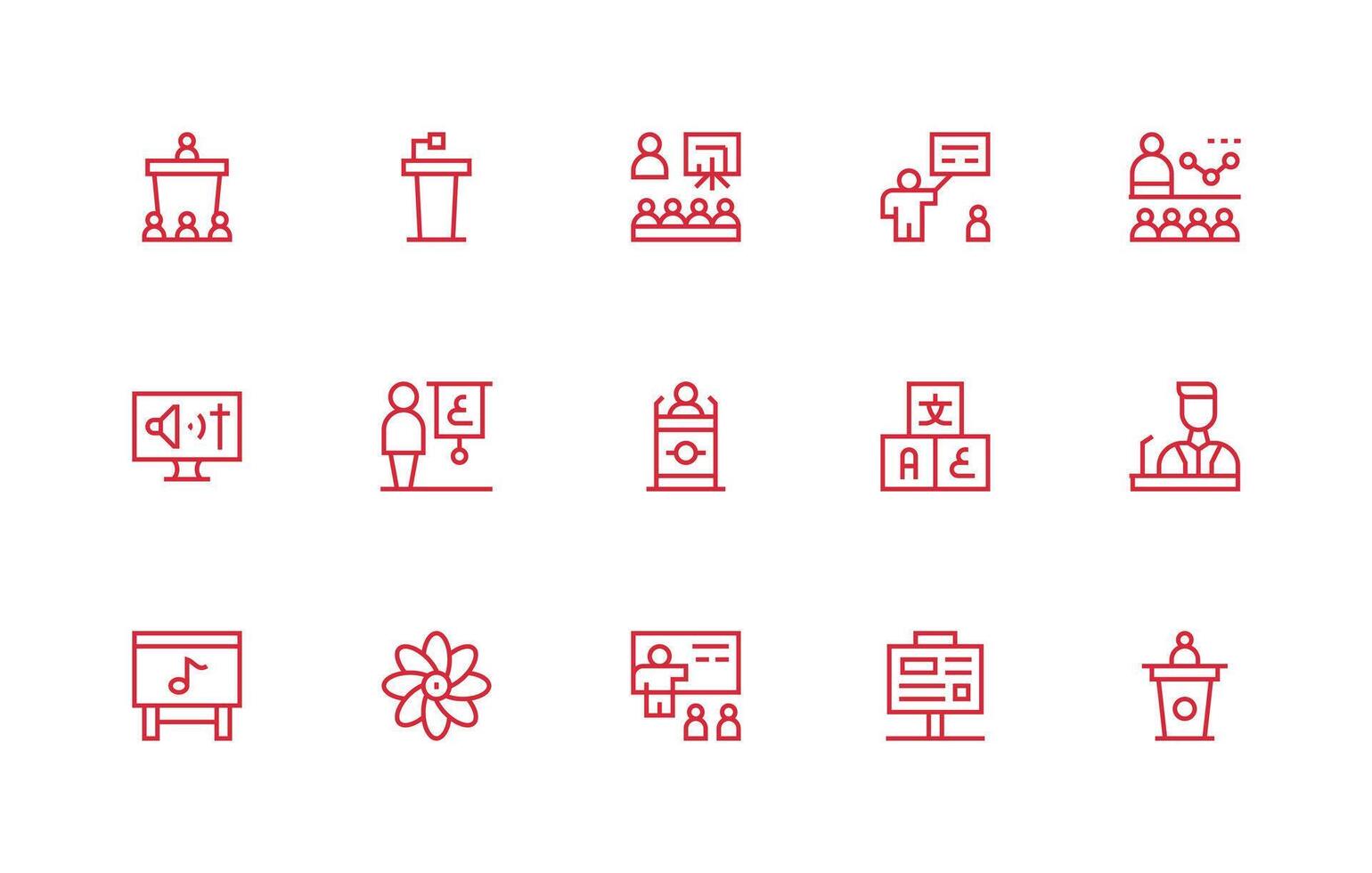 Teaching featuring 15 Icons in Regular Line Design Design Icon Pack vector