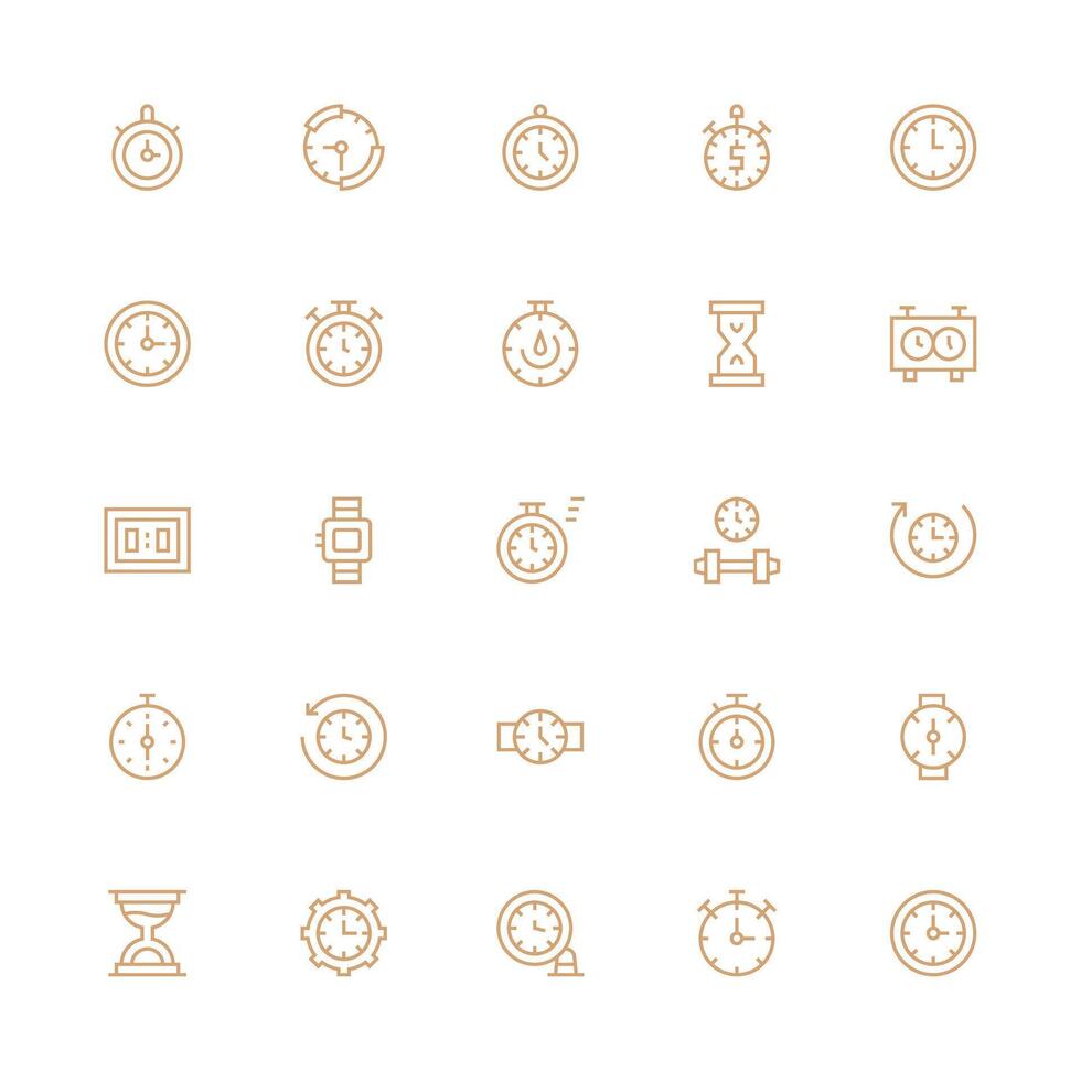 Medium Stroke Outline Icons from Stopwatch Set with 25 Vectors User Interface Icons for Digital Products