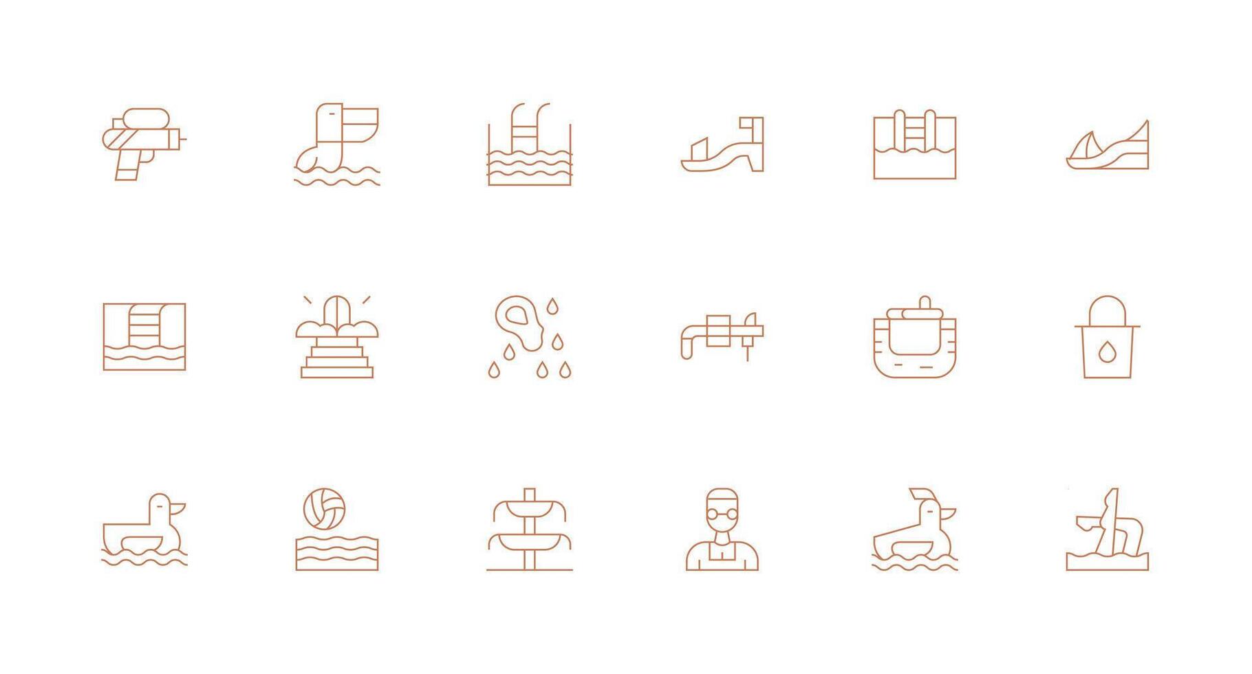 Splash Icon Set with 18 Minimal Line Graphics Optimized Icon Pack for Digital Products vector