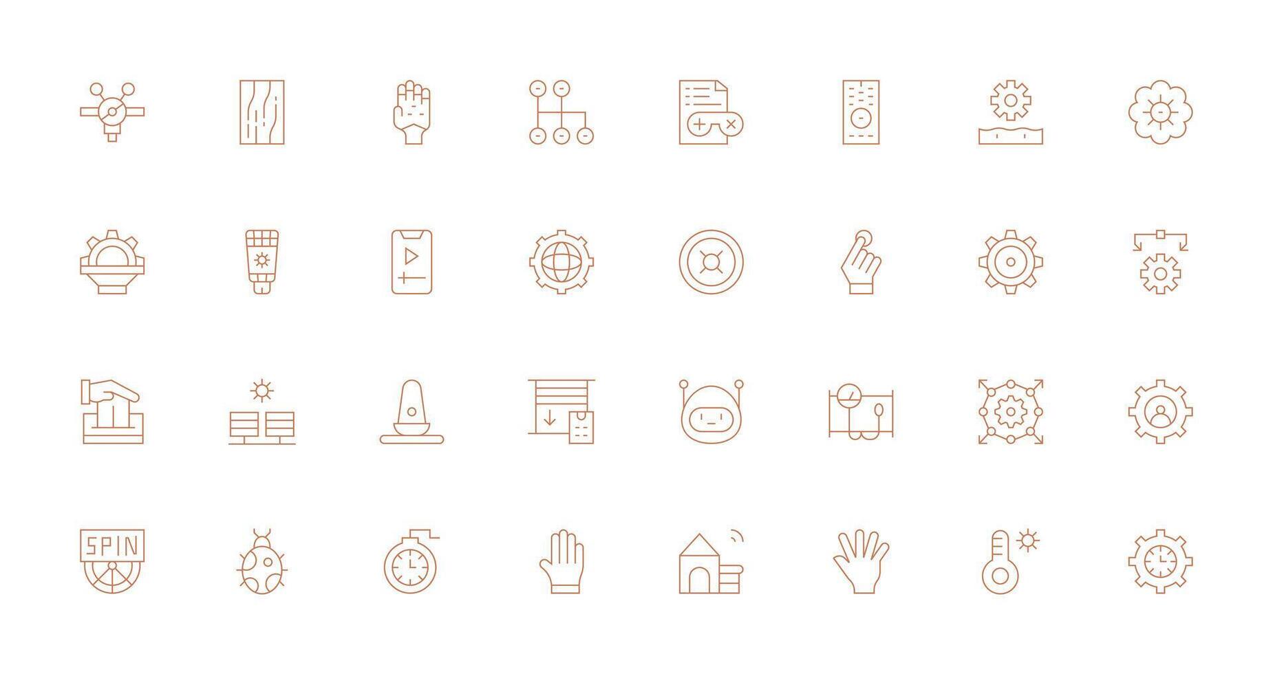 32 Control Icons in Thin Line Aesthetic Quick Access Icons for UI Development vector