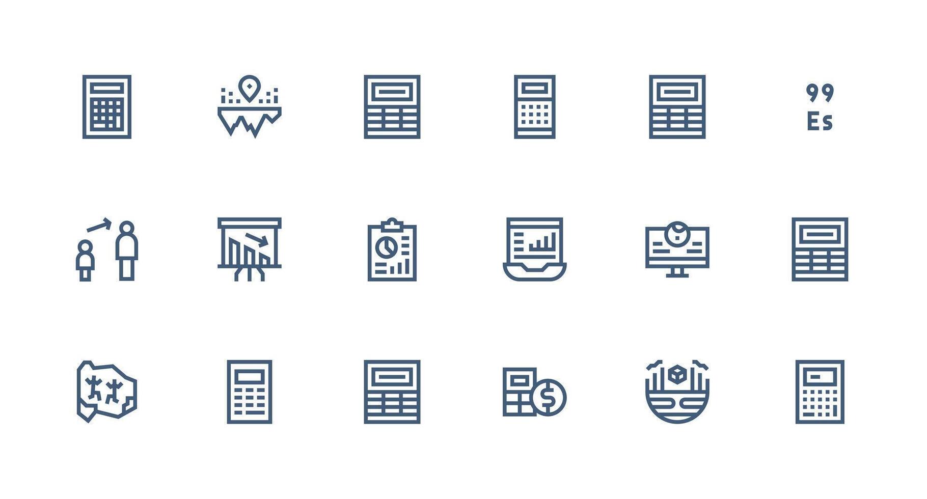 Figures Visual Pack containing 18 Strong Stroke Line Icons Multi-Style Icon Collection vector