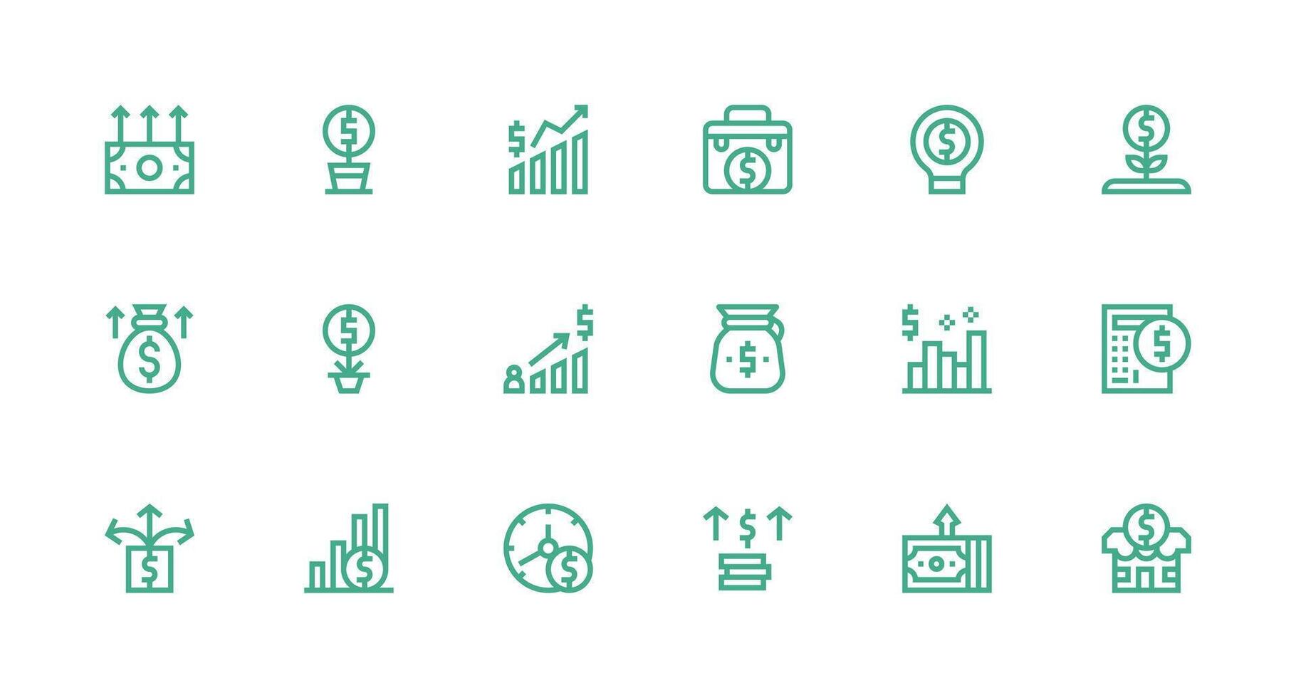 Earnings including 18 Strong Stroke Line Illustrations Minimal Icon Set for Interface Projects vector