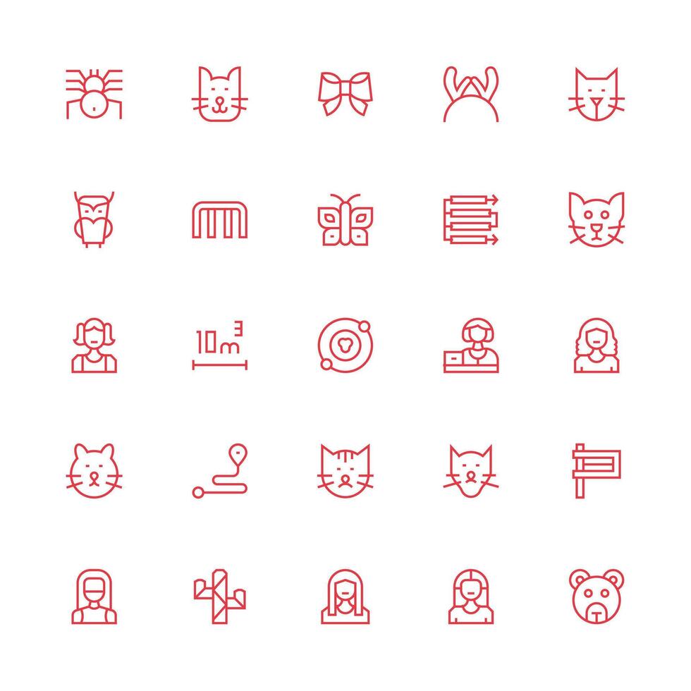 Linear featuring 25 Icons in Medium Stroke Outline Design Interface Icon Collection for Daily Projects vector