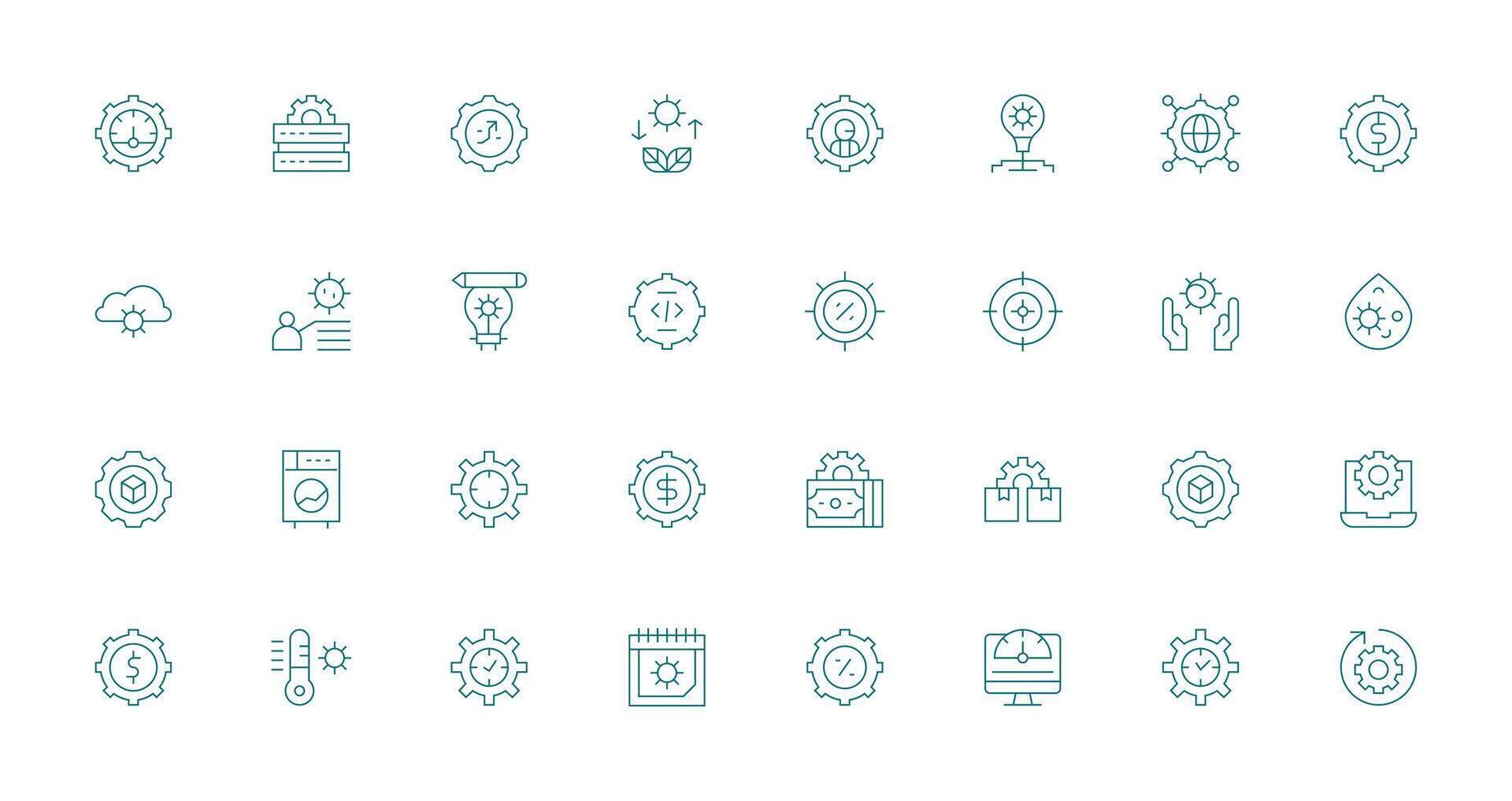 Optimization Icon Collection with 32 Thin Line Designs Multi-Style Icon Collection vector