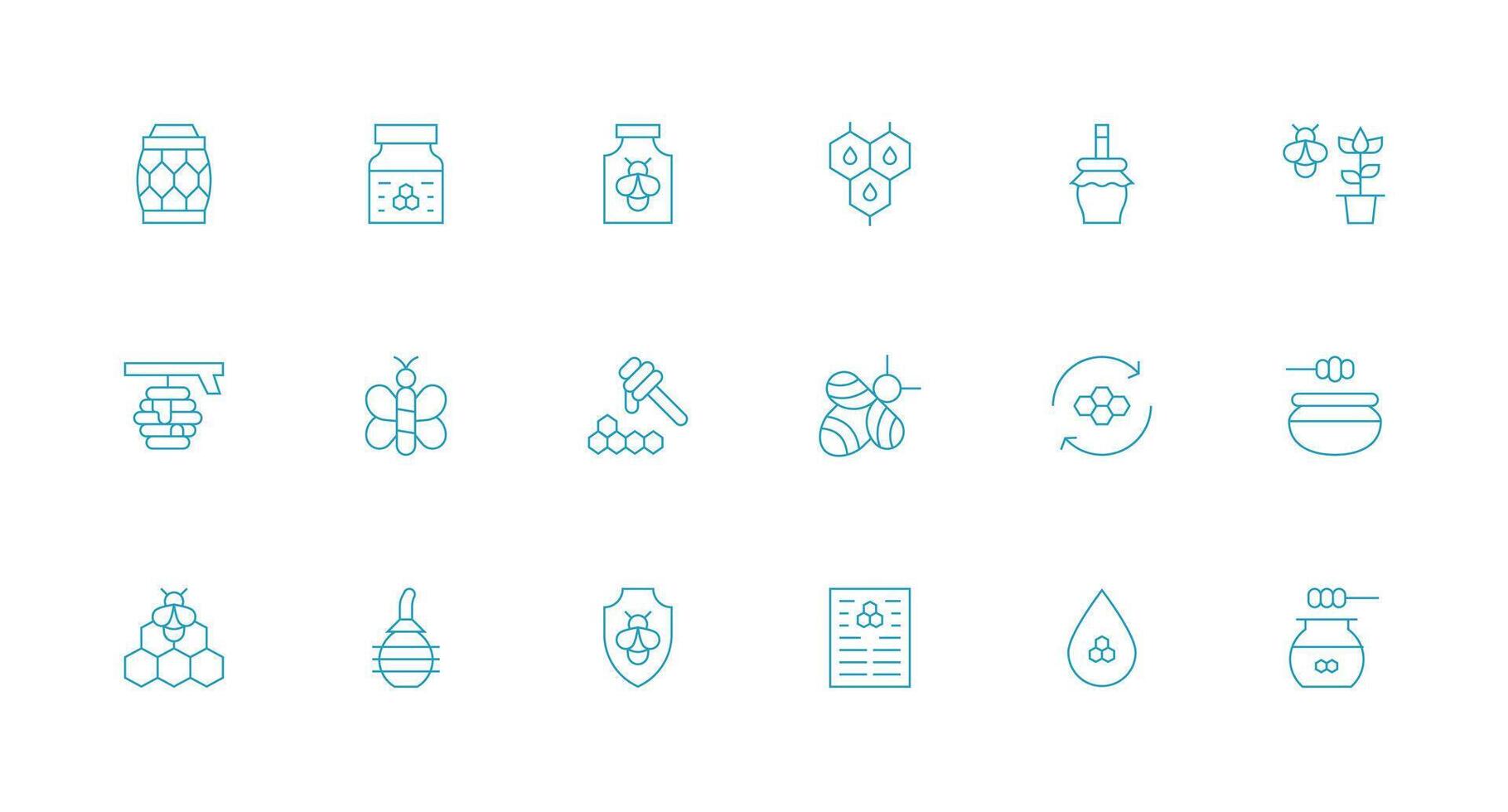 Minimal Line Icons from Bee Set with 18 Vectors Pixel Perfect Icon Set