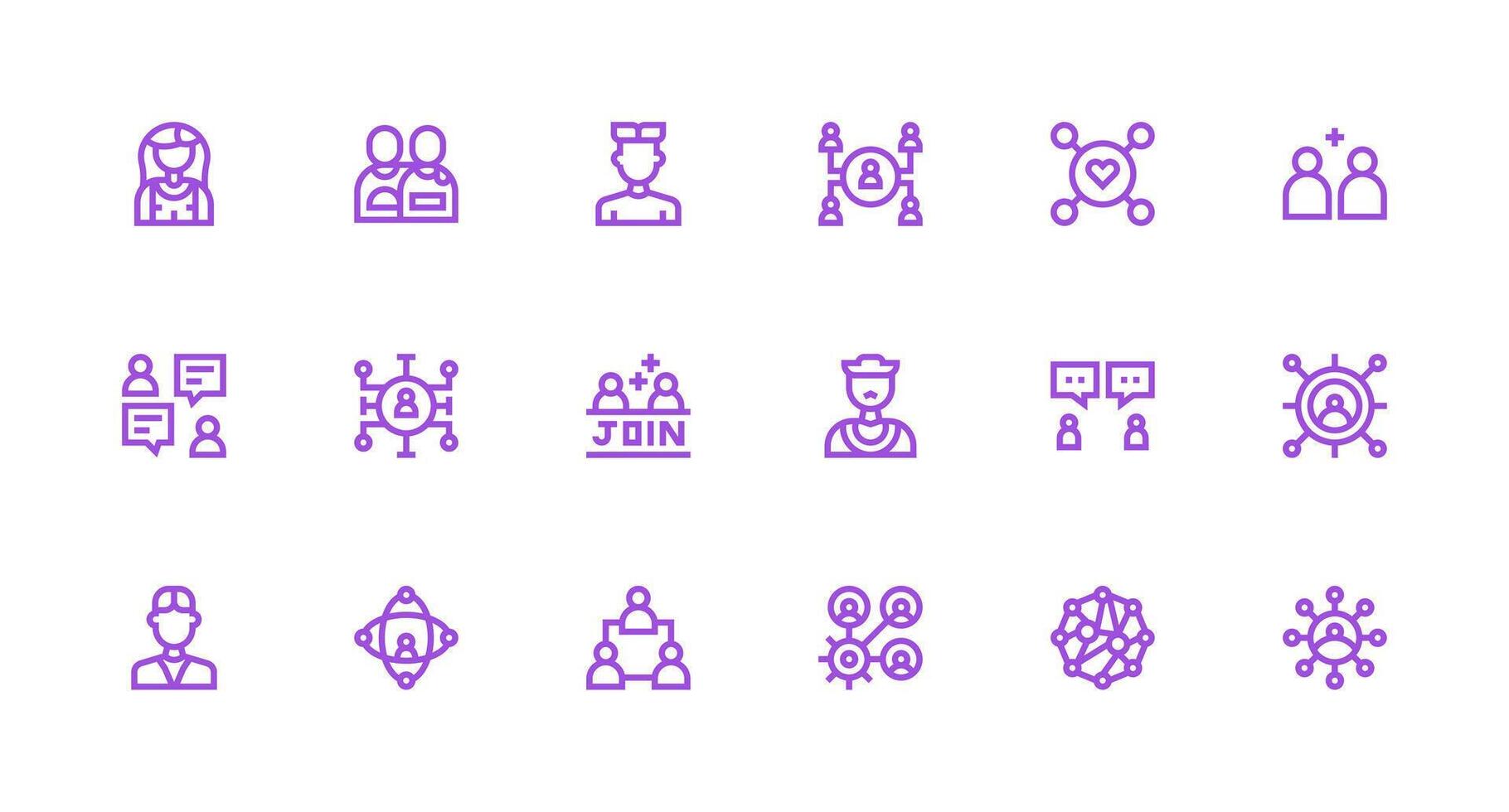Strong Stroke Line Icons from Social Network Set with 18 Vectors Multi-Purpose Icon Pack for Templates