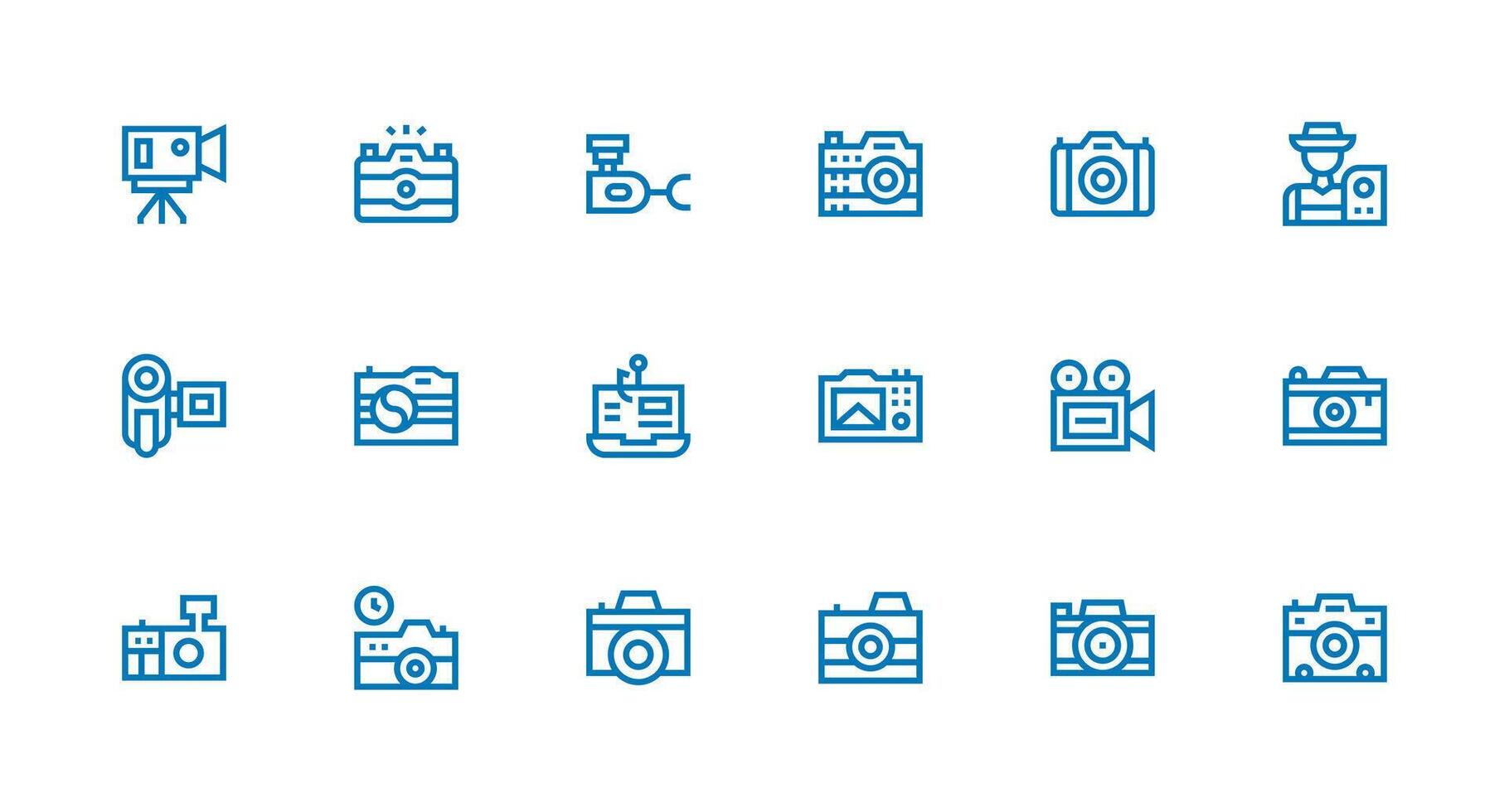 Strong Stroke Line Style Capture Icons with 18 Vectors Interface Icons for Daily Use