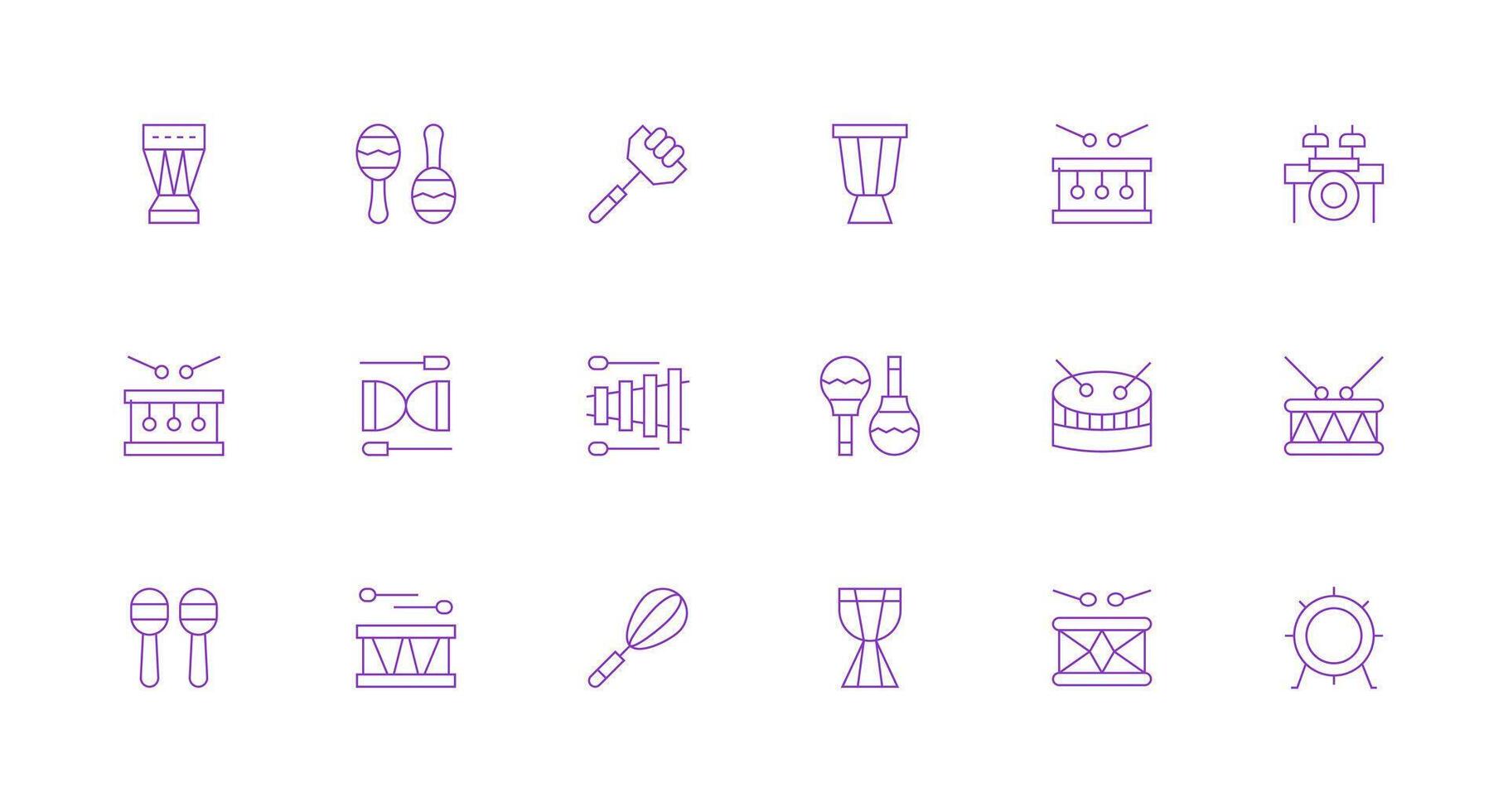 Beat Design Icons featuring 18 in Minimal Line Style Layout Icon Collection vector