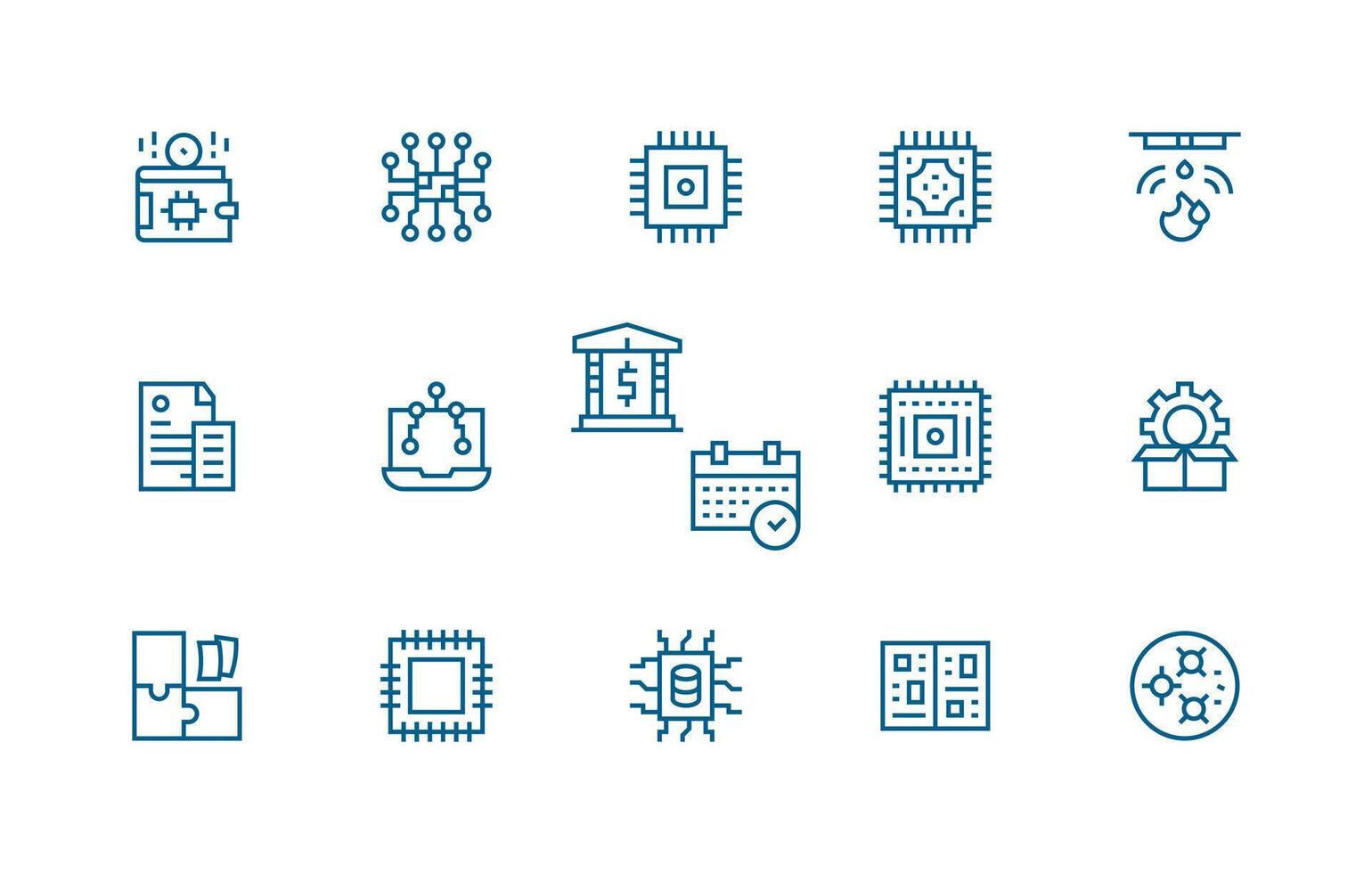 15 Regular Line Style Icons from Integrated Collection Interface Icon Collection for Daily Projects vector