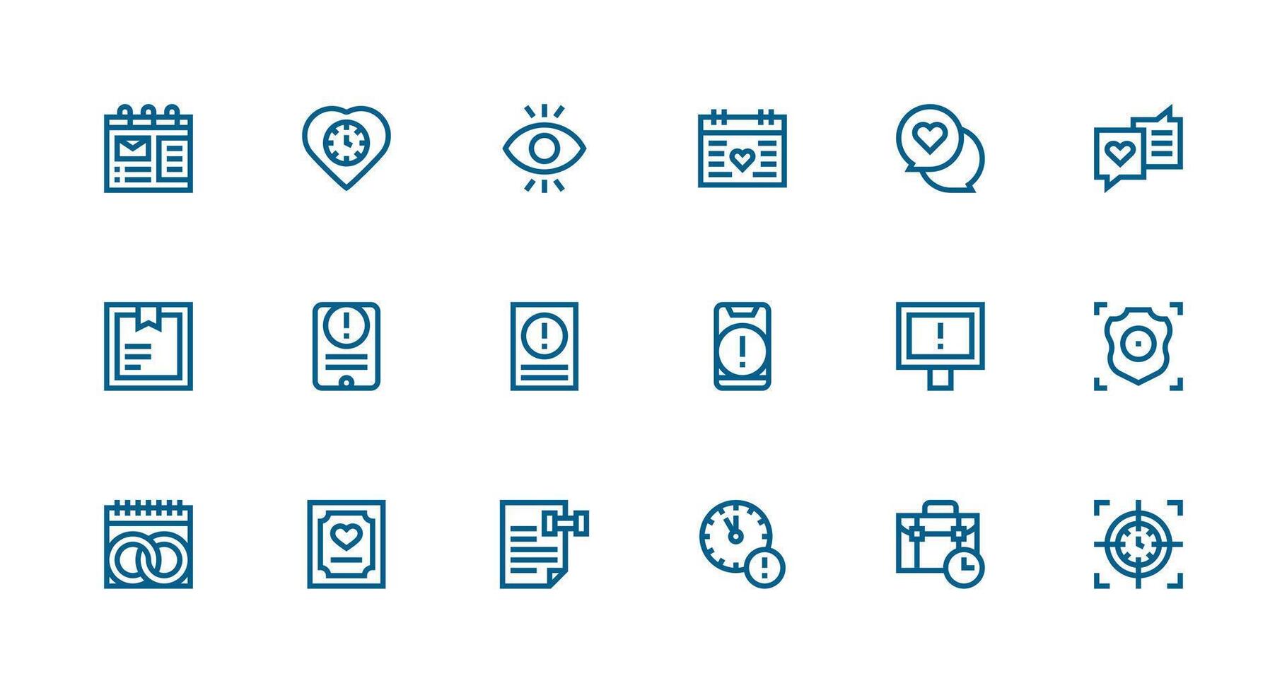18 Strong Stroke Line Icons for Important Graphics User Interface Icons for Digital Products vector