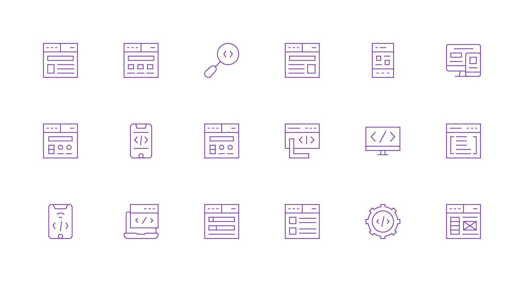 Minimal Line Style Css Icons with 18 Vectors High-Quality Icon Pack
