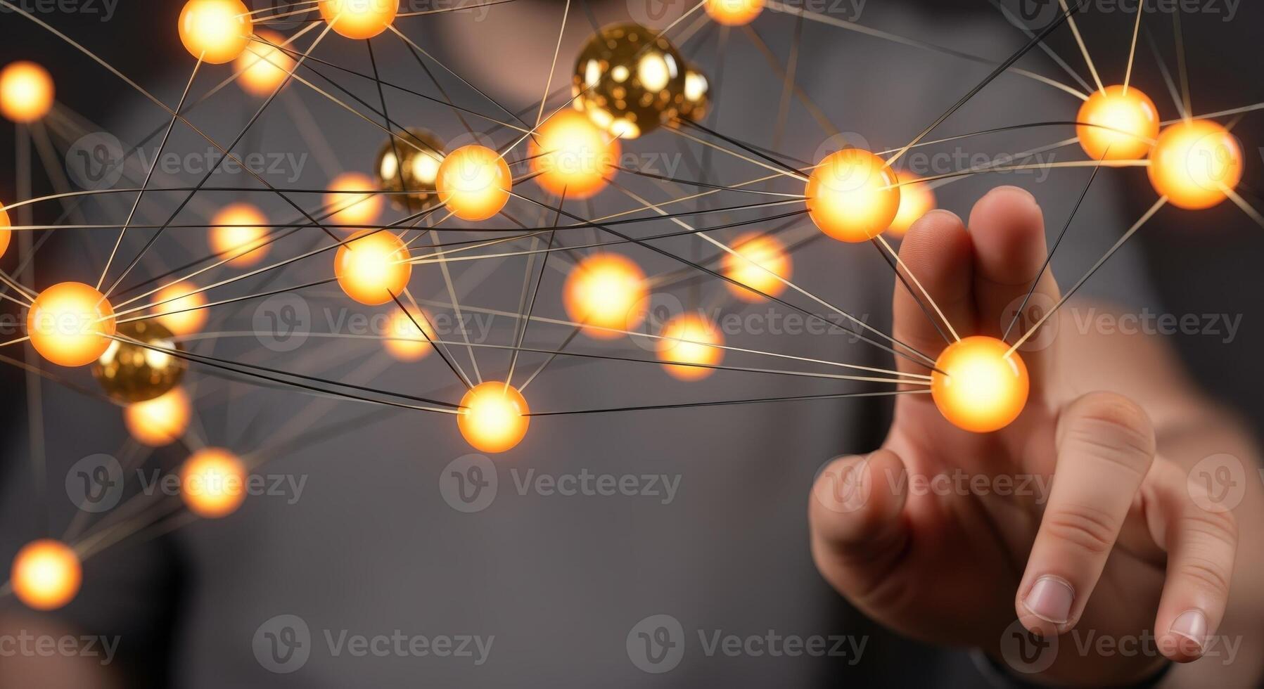 Conceptual Network Visualization Connection, Communication, and Collaboration in a Digital World with Human Interaction photo