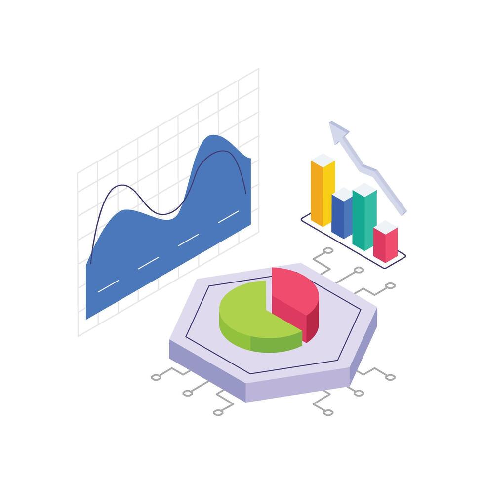 Graphs and charts for data visualization vector