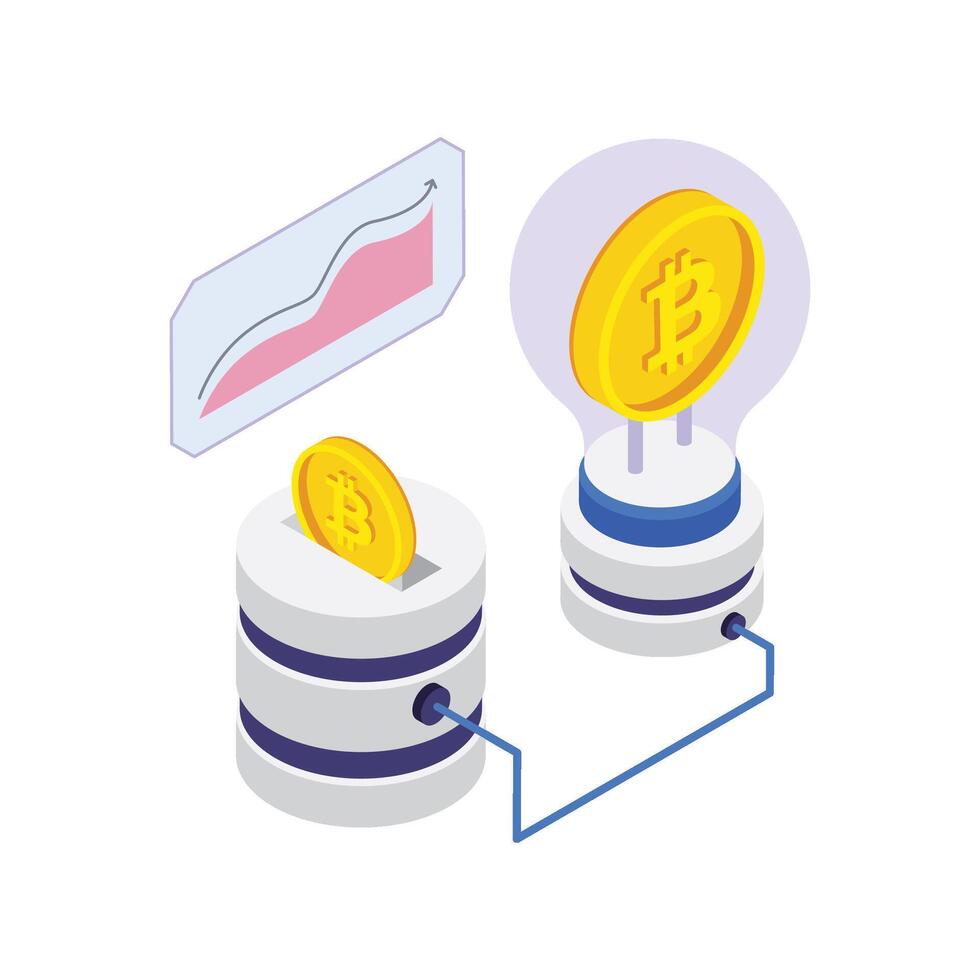 Bitcoin growth concept illustration vector