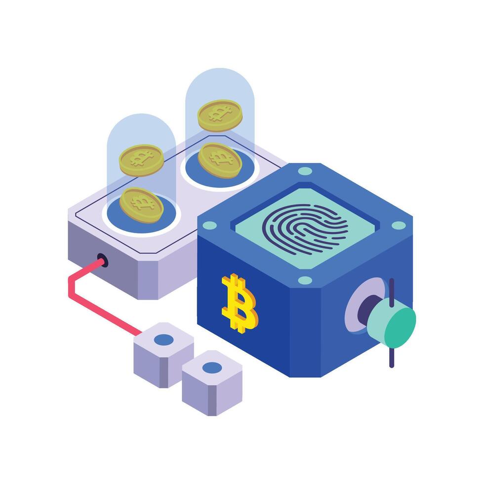 Bitcoin wallet with fingerprint scanning vector