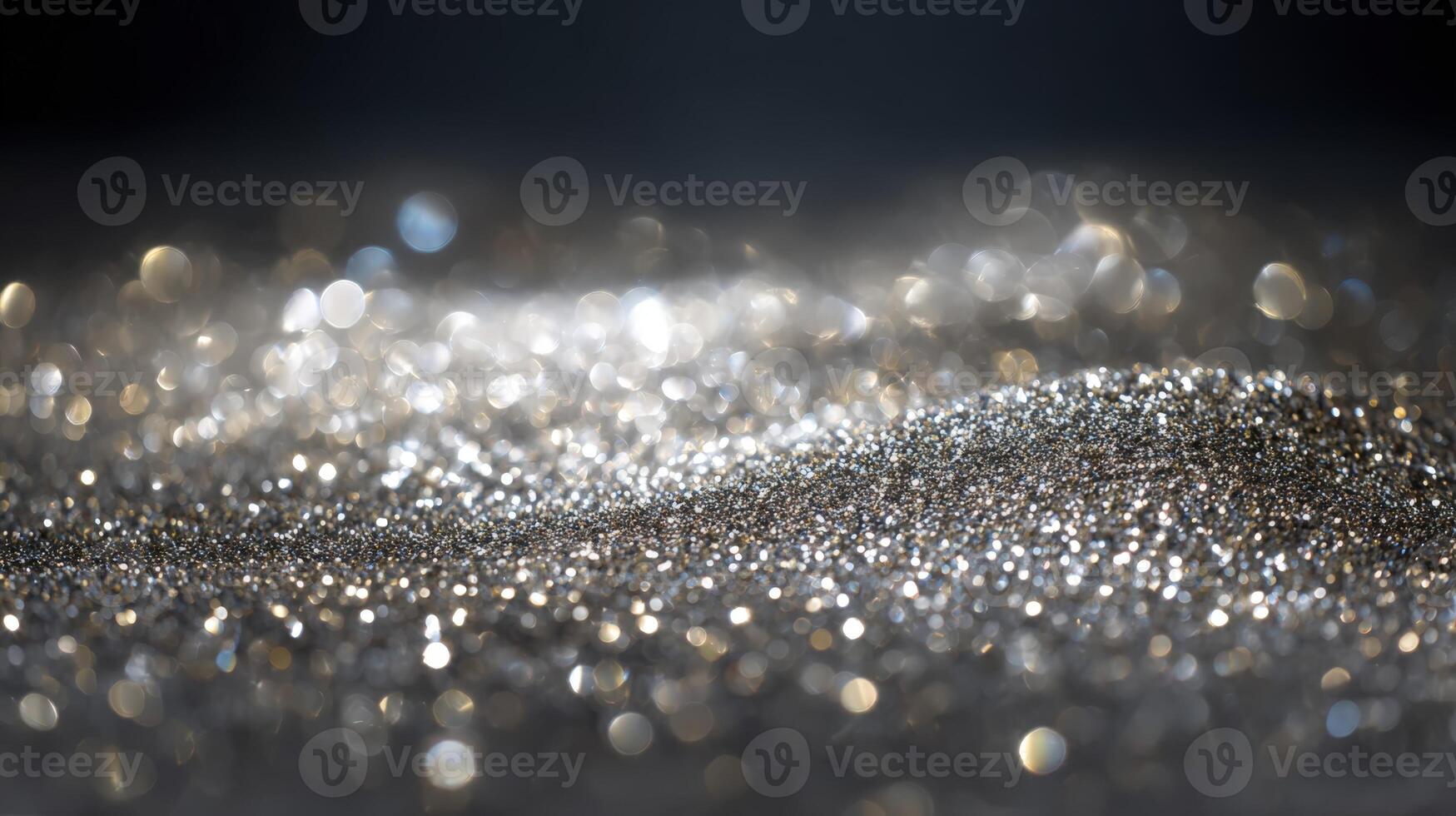 Sparkling Silver Glitter Texture Background with Bokeh Effects for Festive and Decorative Design photo