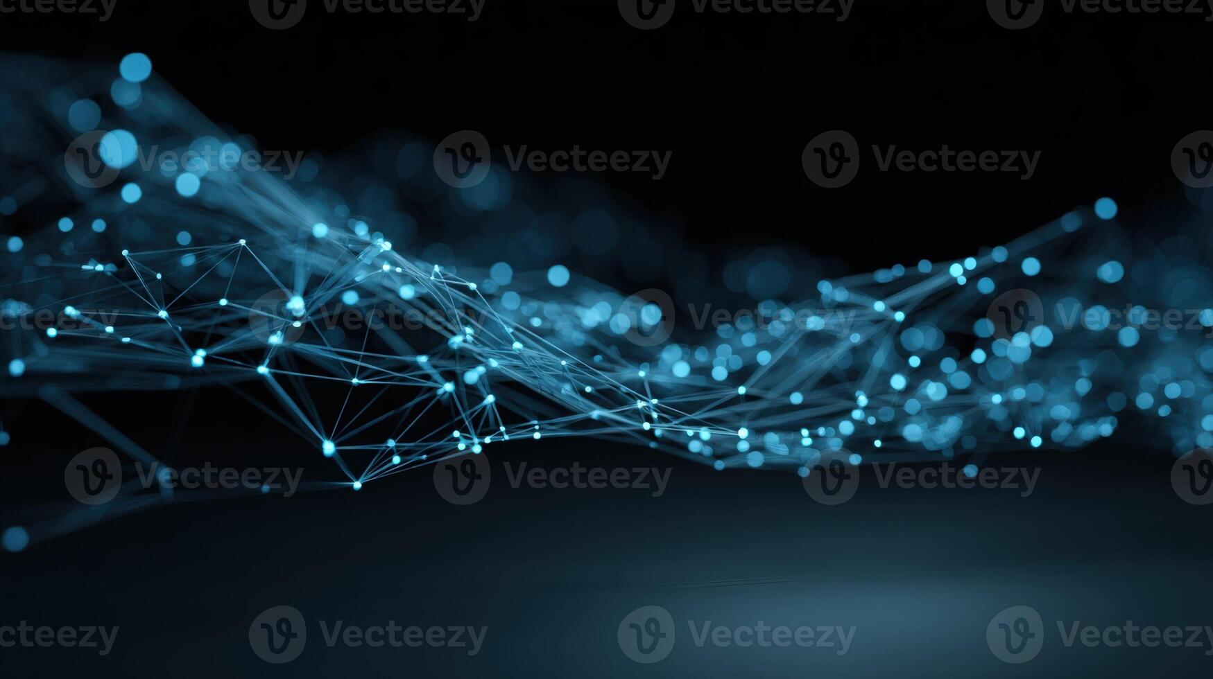 Abstract Network Connection Structure with Glowing Nodes, Represents Data Flow, Communication, and Complex Systems photo