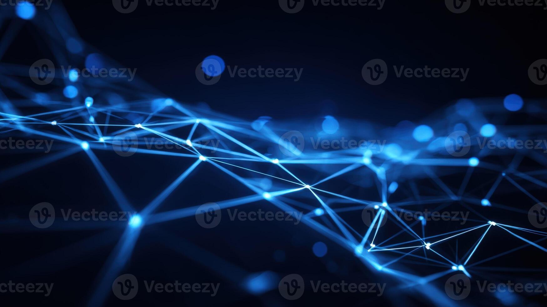 Abstract Network Connection Structure with Blue Lines and Nodes, Perfect for Technology and Science Concepts photo