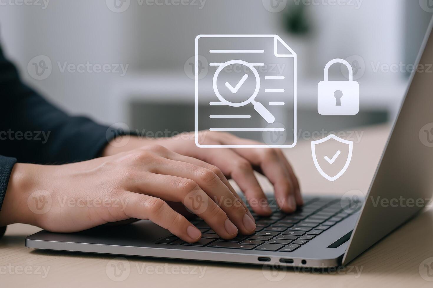 Data Protection on Laptop Security Measures and Verification for Secure Online Transactions and Information photo