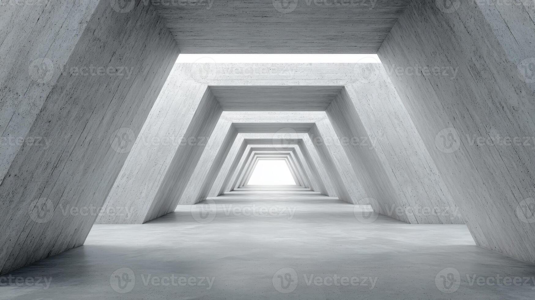 Abstract Concrete Tunnel with Geometric Structure, Modern Architecture and Minimalist Design, Illuminating the Passage photo