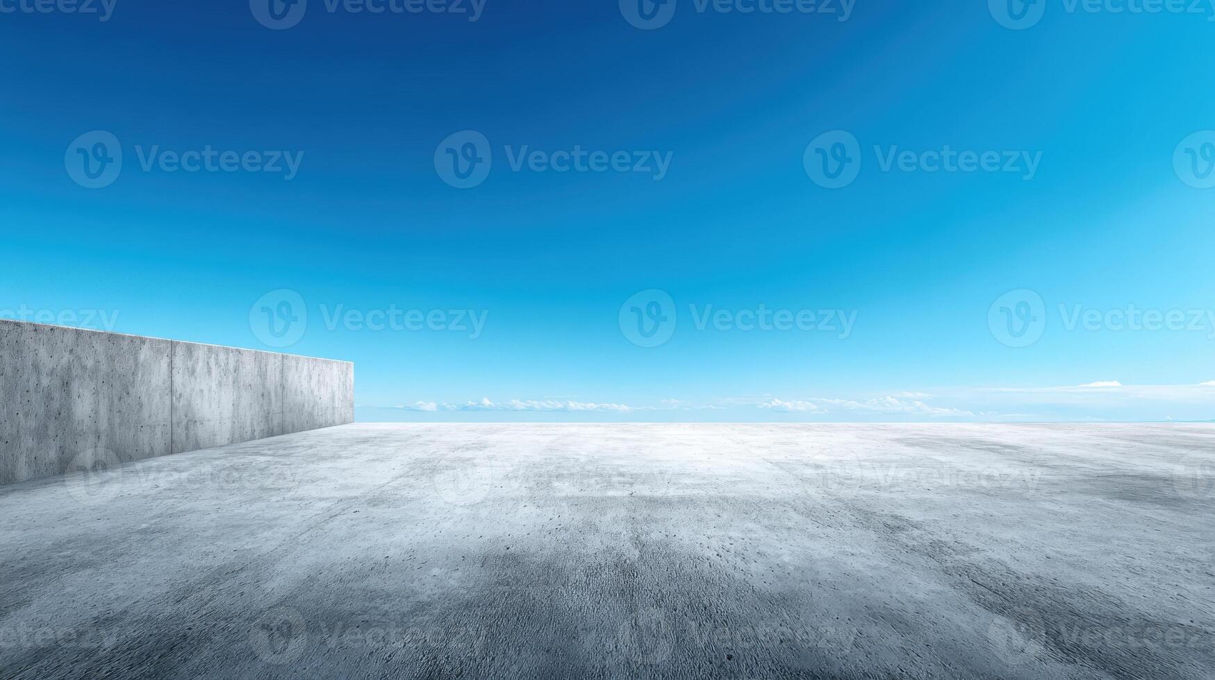 Open Concrete Space with Blue Sky Modern Architecture for Product Display and Backgrounds photo