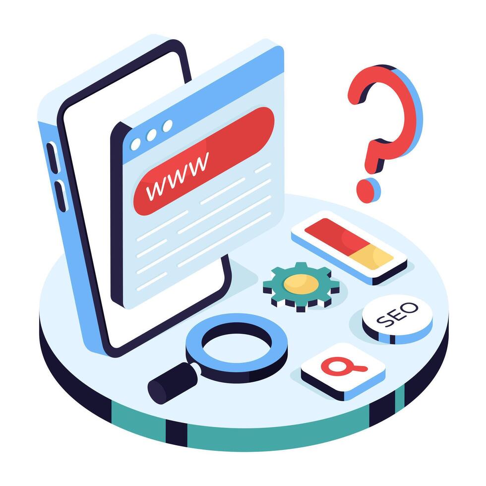 SEO tools and smartphone illustration vector