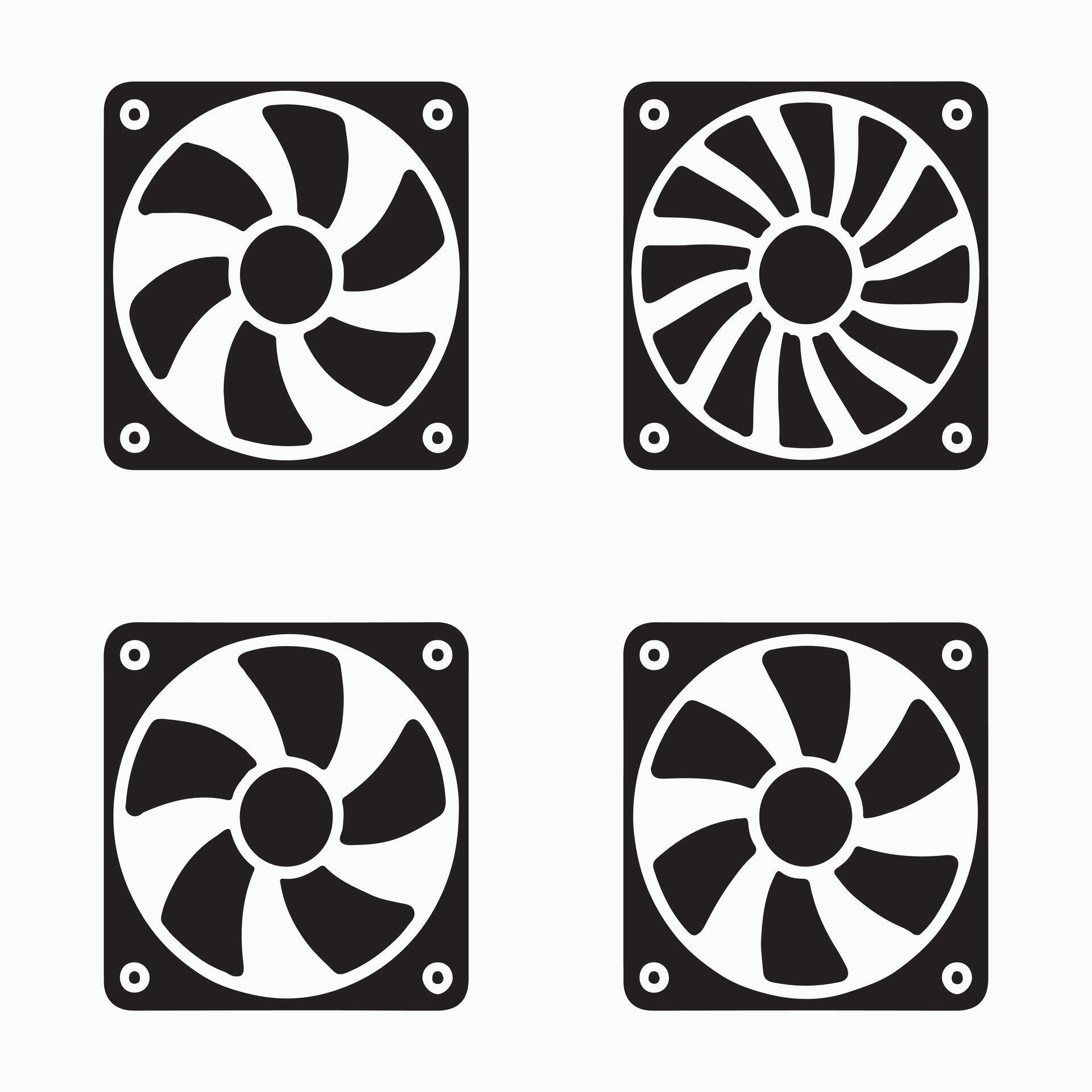 System Fan Vector Computer cooling fan desktop solid pack 70640205 Vector Art at Vecteezy